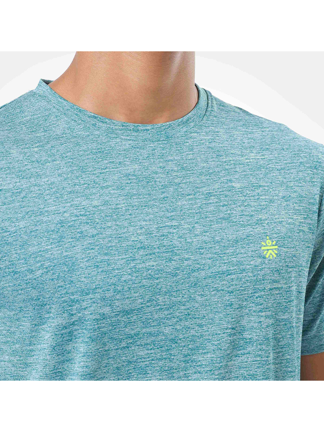 Cultsport One Men Green Textured Performance Tshirt with Logo (5)