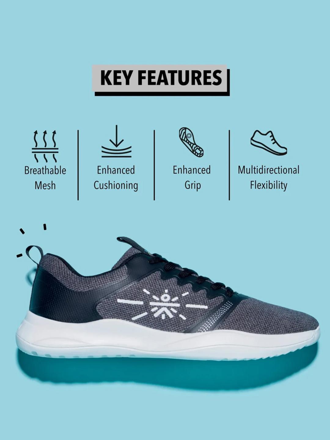 Cultsport One Men Grey Racer Running Shoes (2)