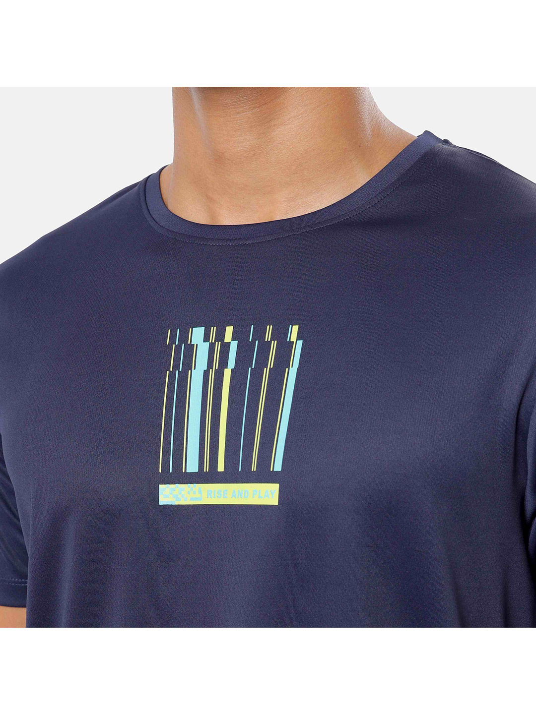 Cultsport One Men Navy Blue Active Tshirt with Minimal Graphic (2)