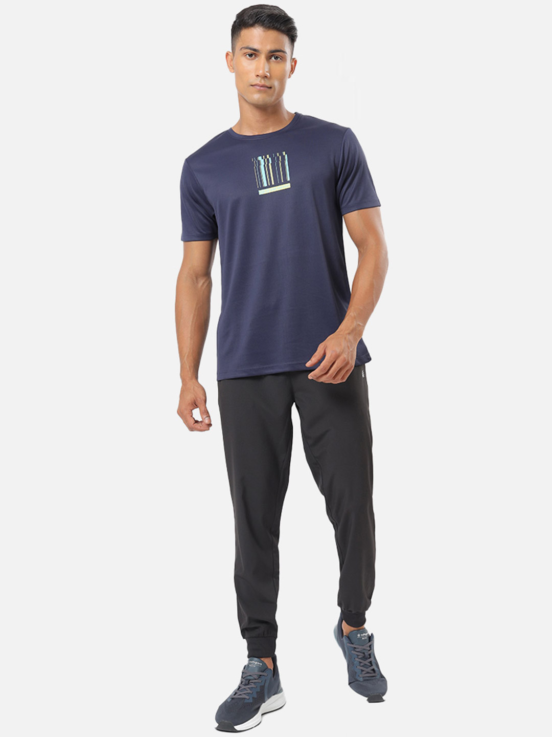 Cultsport One Men Navy Blue Active Tshirt with Minimal Graphic (3)