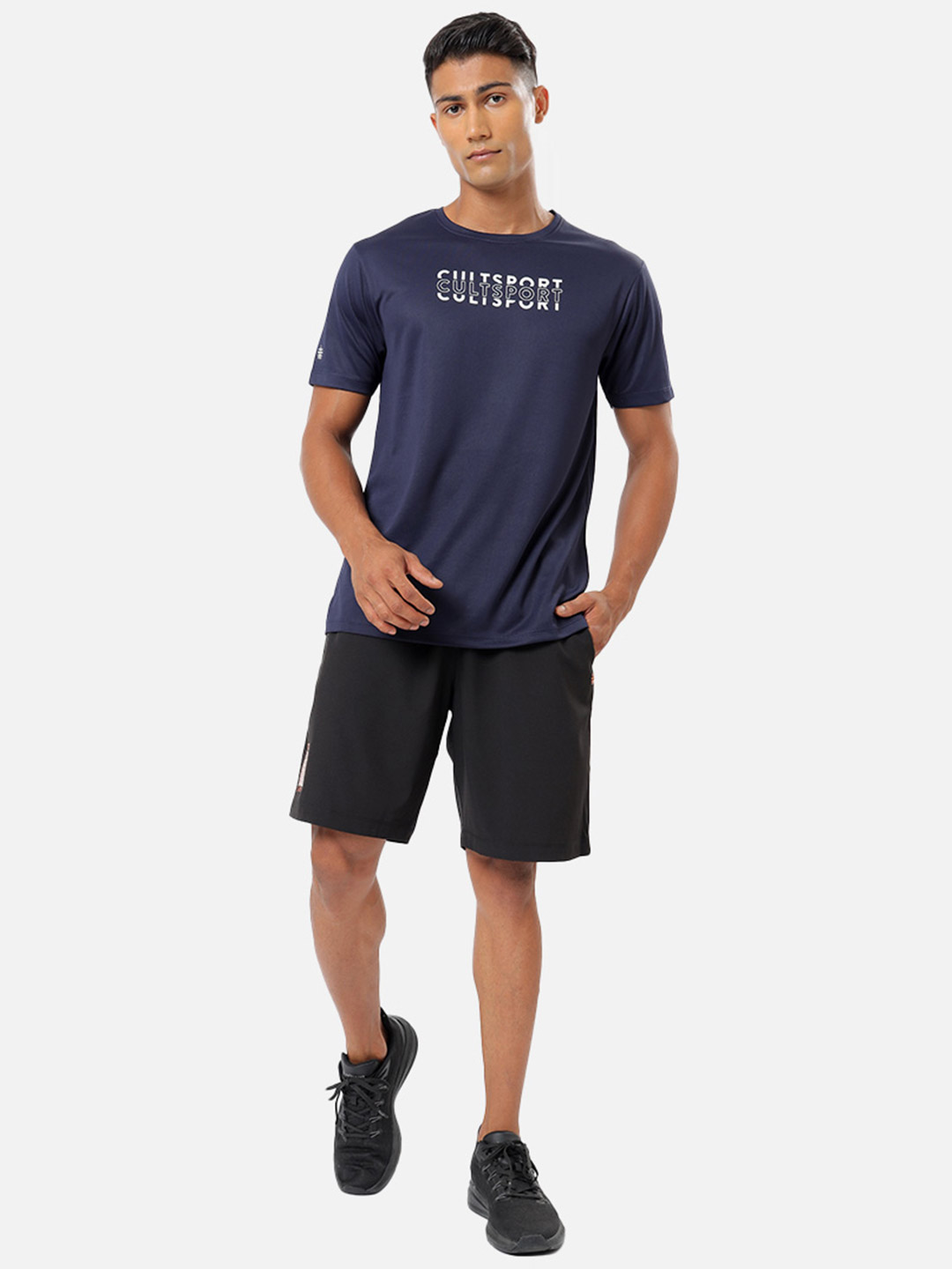 Cultsport One Men Navy Blue Branding Play Active Tshirt (1)