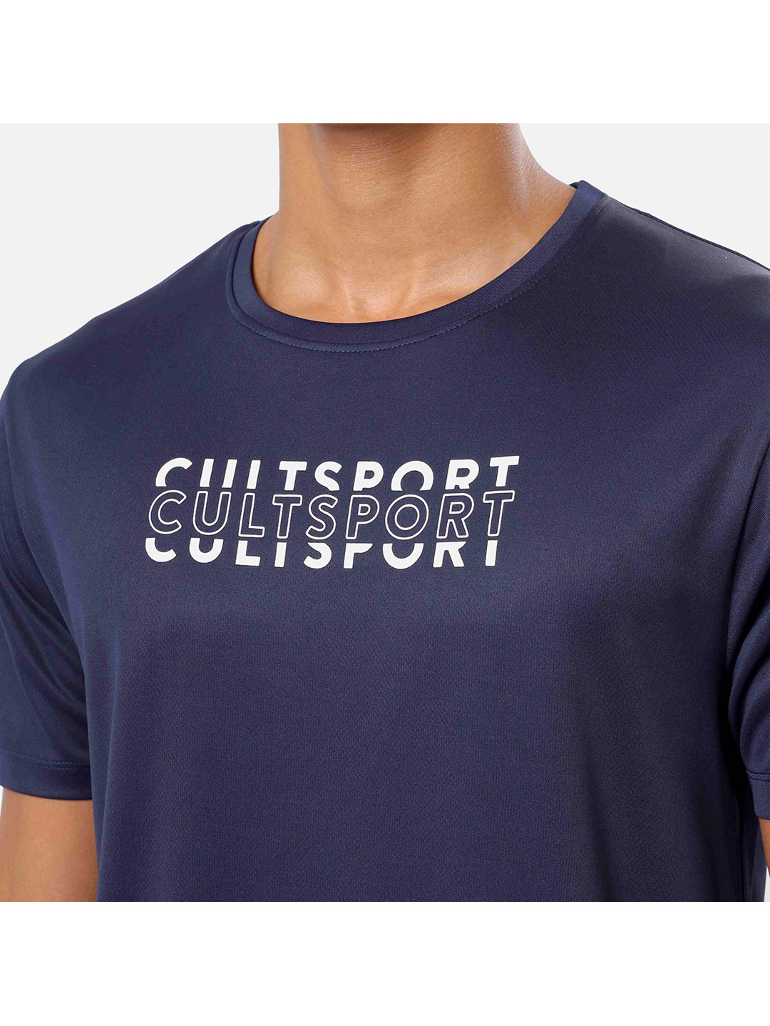 Cultsport One Men Navy Blue Branding Play Active Tshirt (2)
