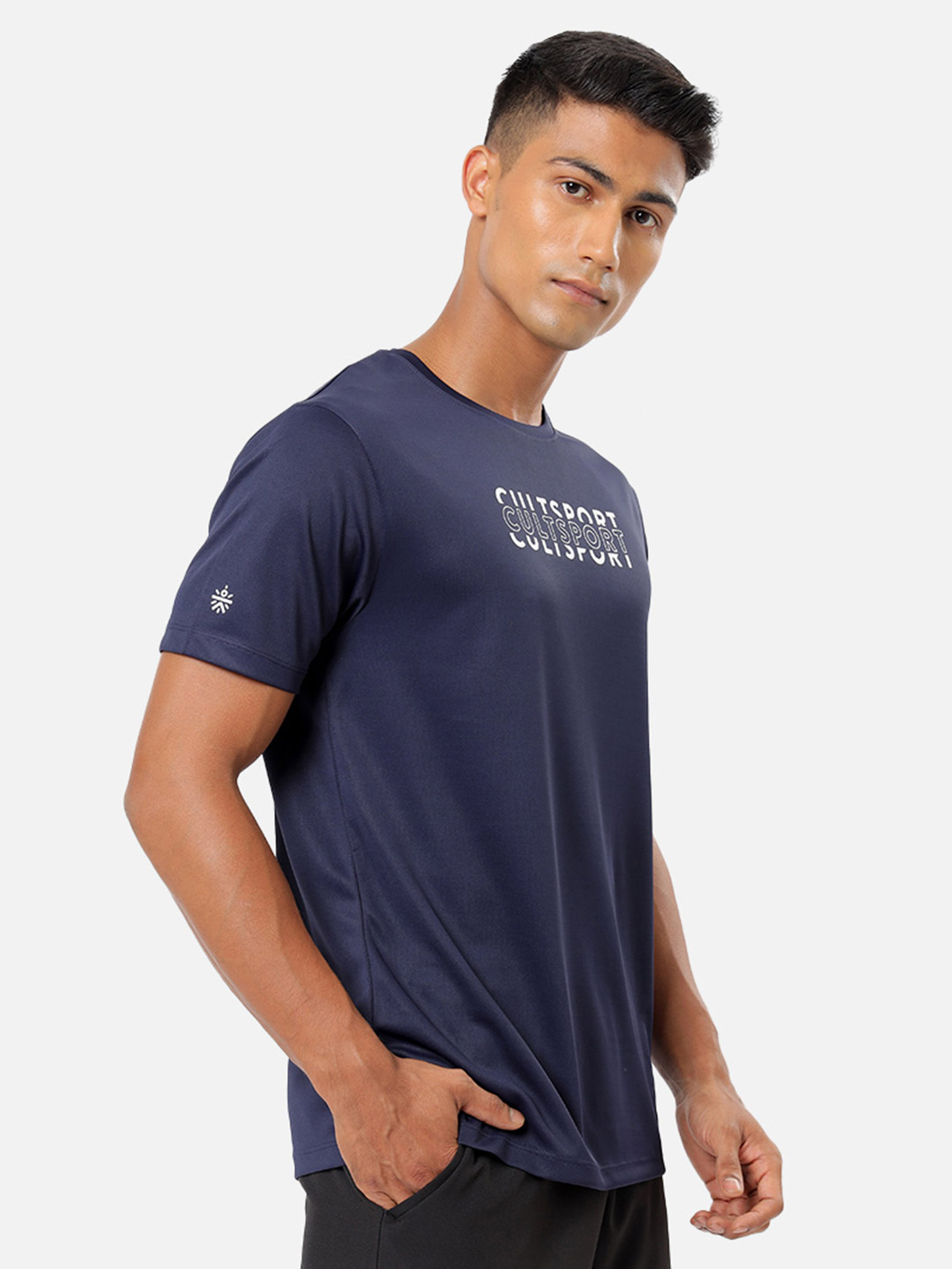 Cultsport One Men Navy Blue Branding Play Active Tshirt (4)
