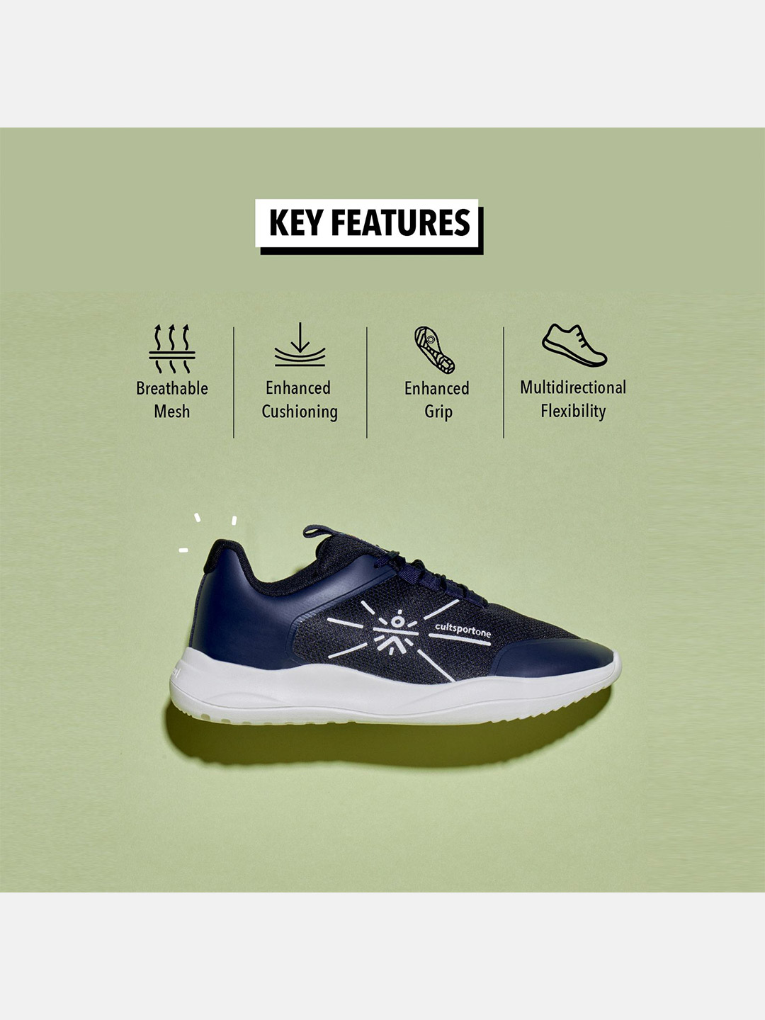 Cultsport One Men Navy Blue Dash Running Shoes (1)