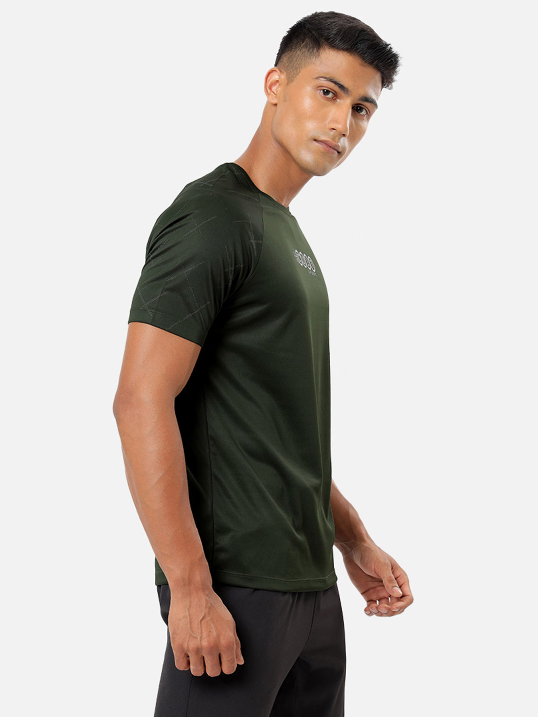 Cultsport One Men Olive Performance Tshirt with Chest Print (3)