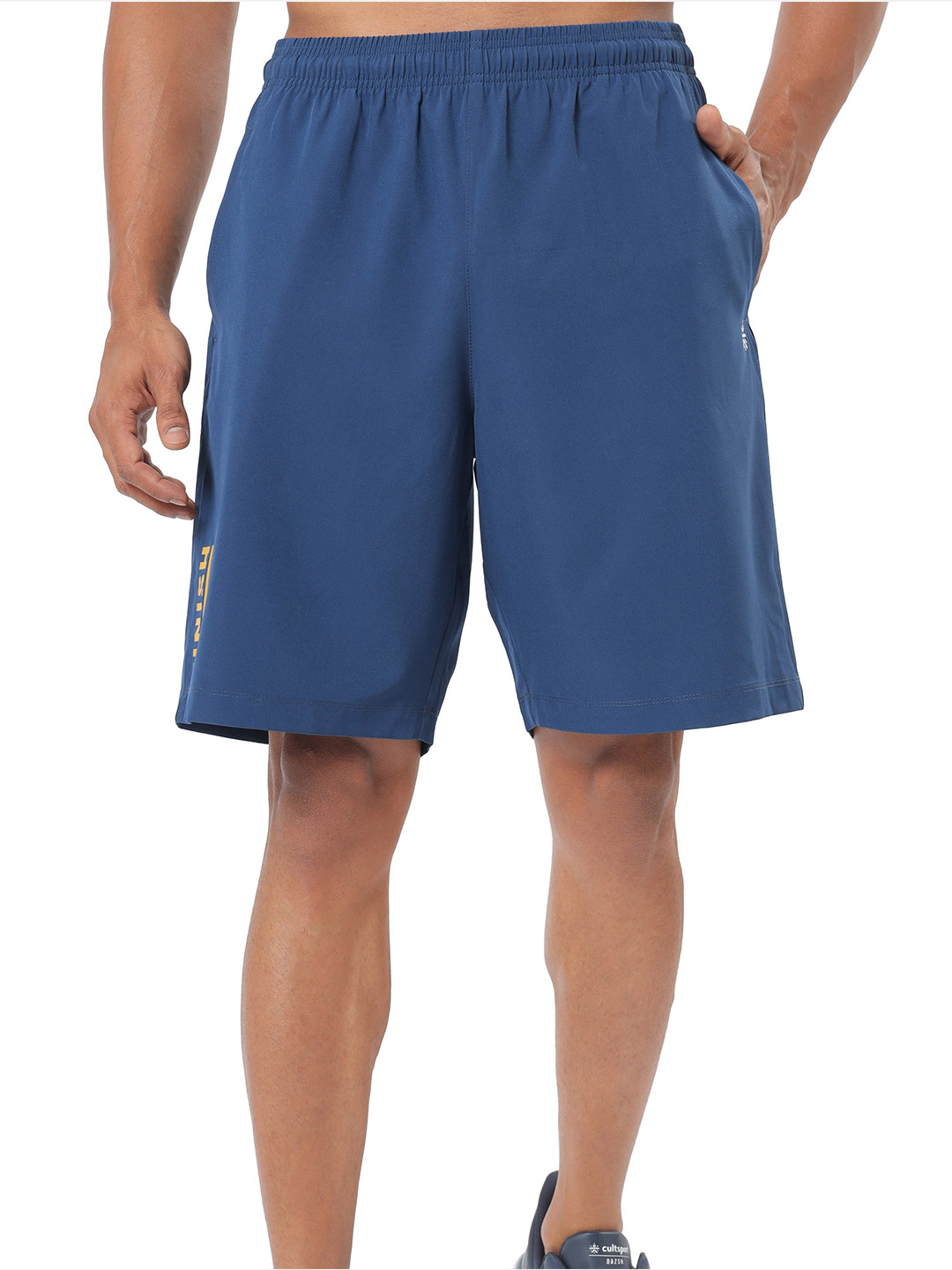 Cultsport One Men Teal Active Shorts with Neon Graphic (1)