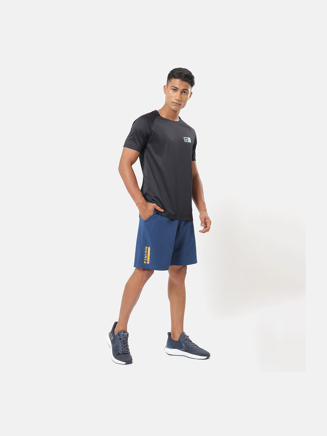 Cultsport One Men Teal Active Shorts with Neon Graphic (3)