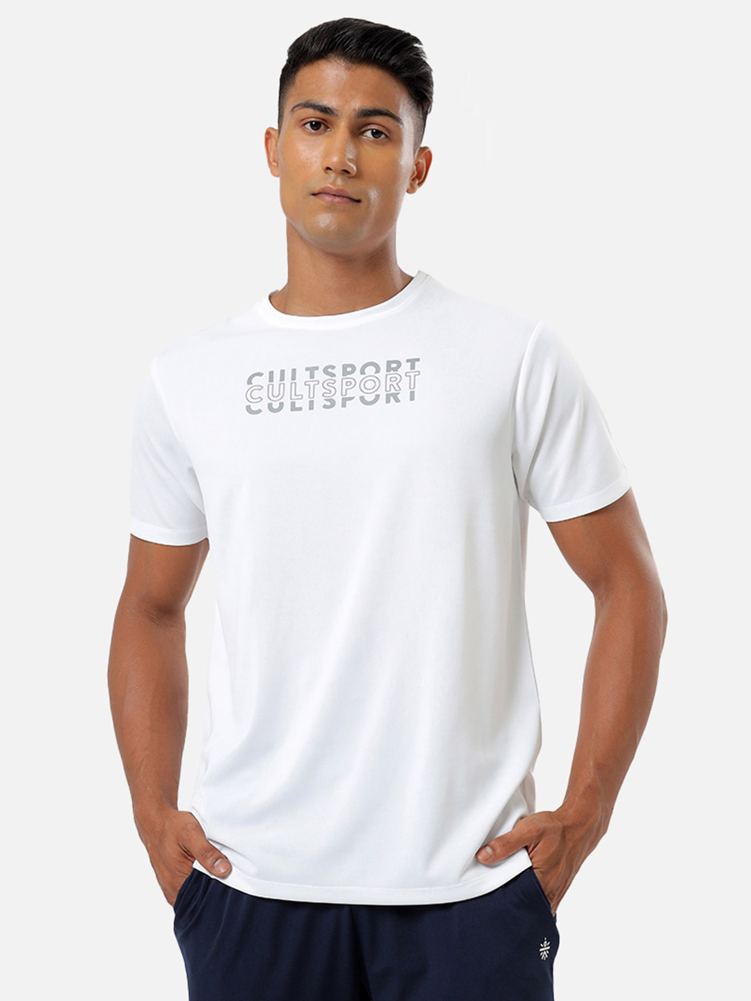 Cultsport One Men White Branding Play Active Tshirt (5)