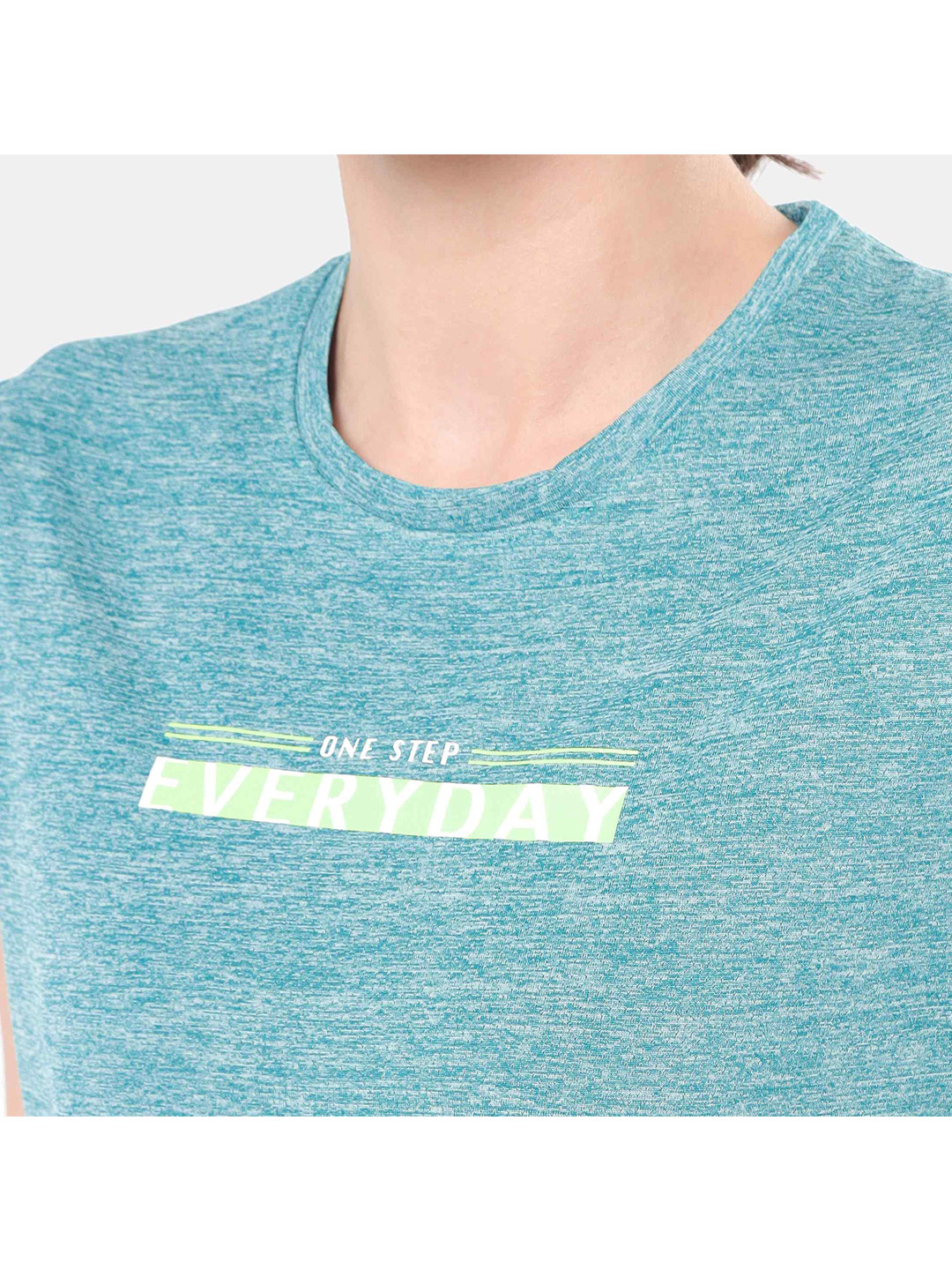 Cultsport One Women Green Logo Play Chest Print Active Tshirt (1)
