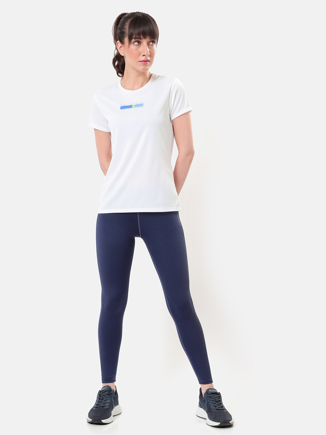 Cultsport One Women Navy Blue Highwaist Solid Workout Tights (1)