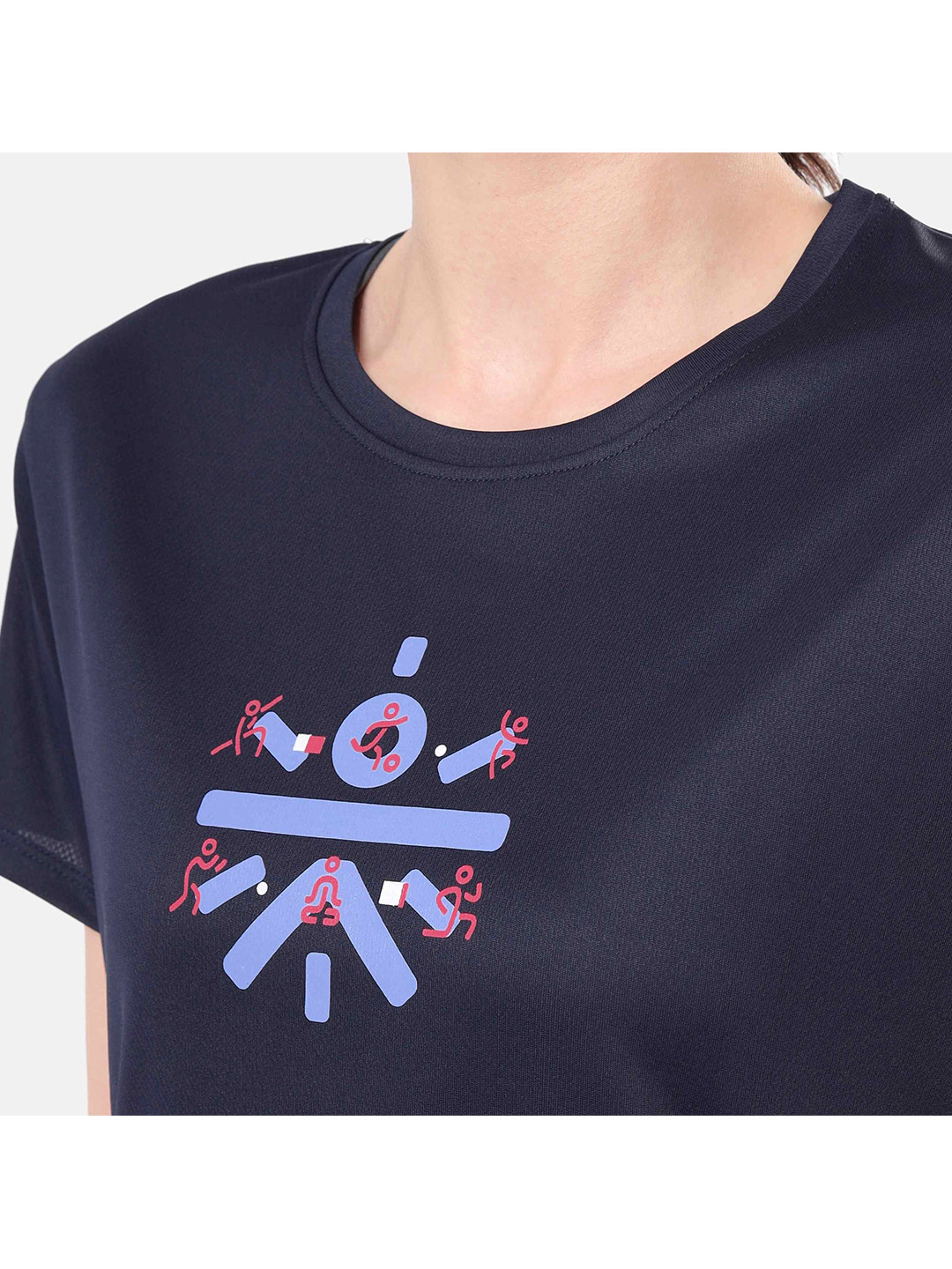 Cultsport One Women Navy Blue Logo Play Chest Print Active Tshirt (3)