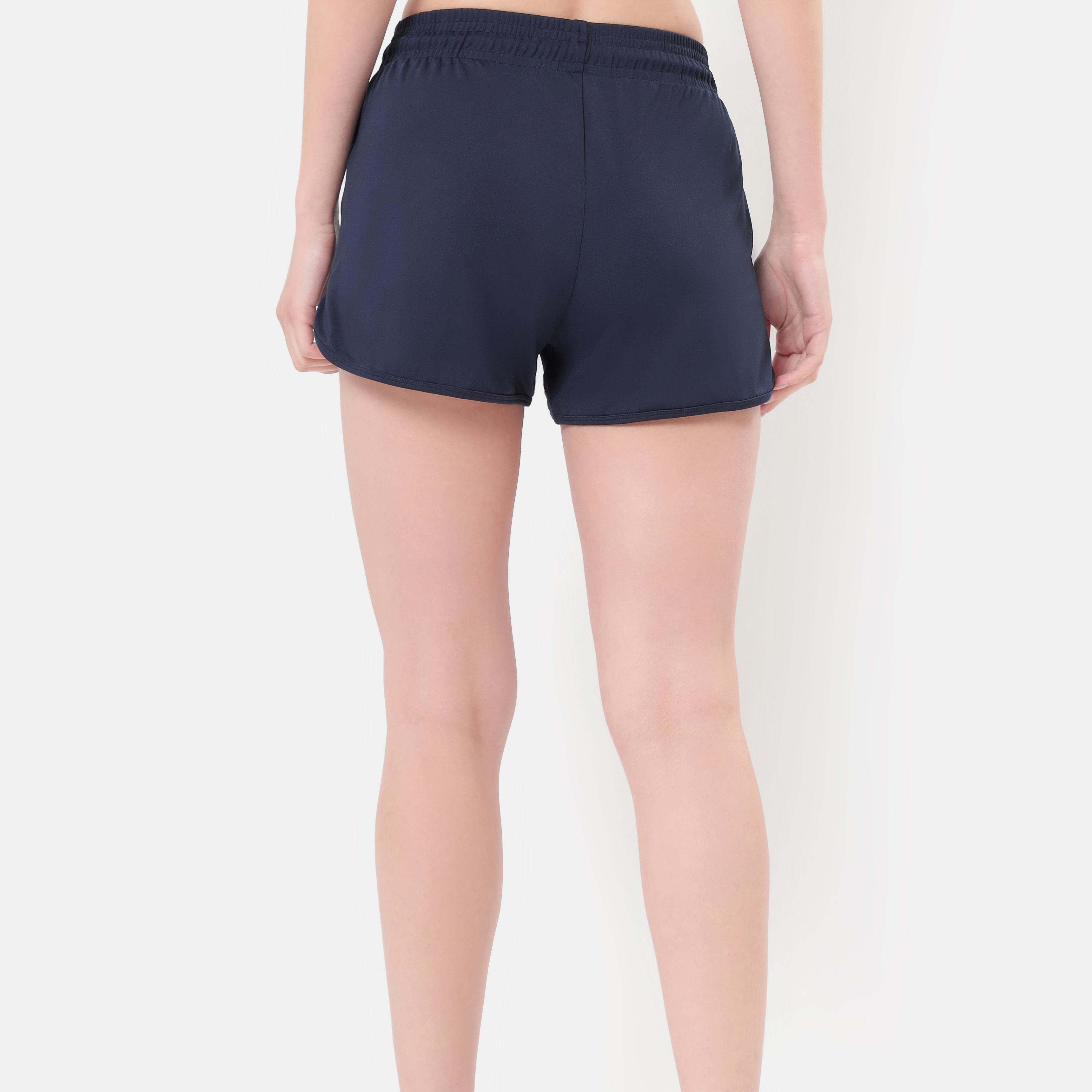 Cultsport One Women Navy Blue Solid Shorts with Graphic Print (2)
