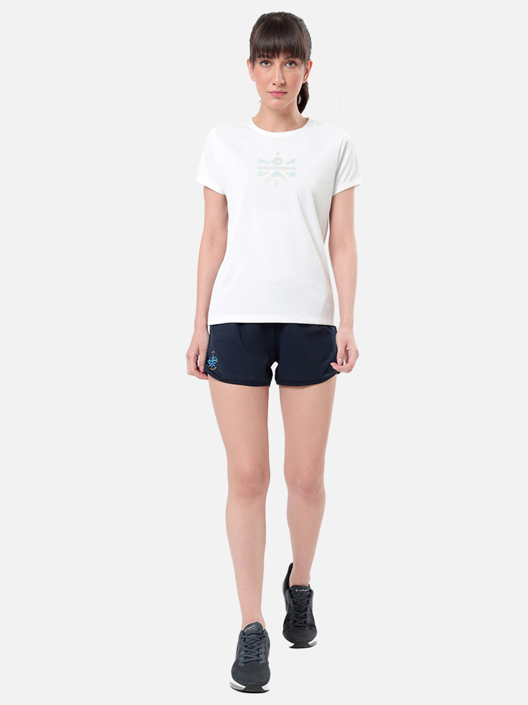Cultsport One Women White Graphic Play Performance Tshirt (1)