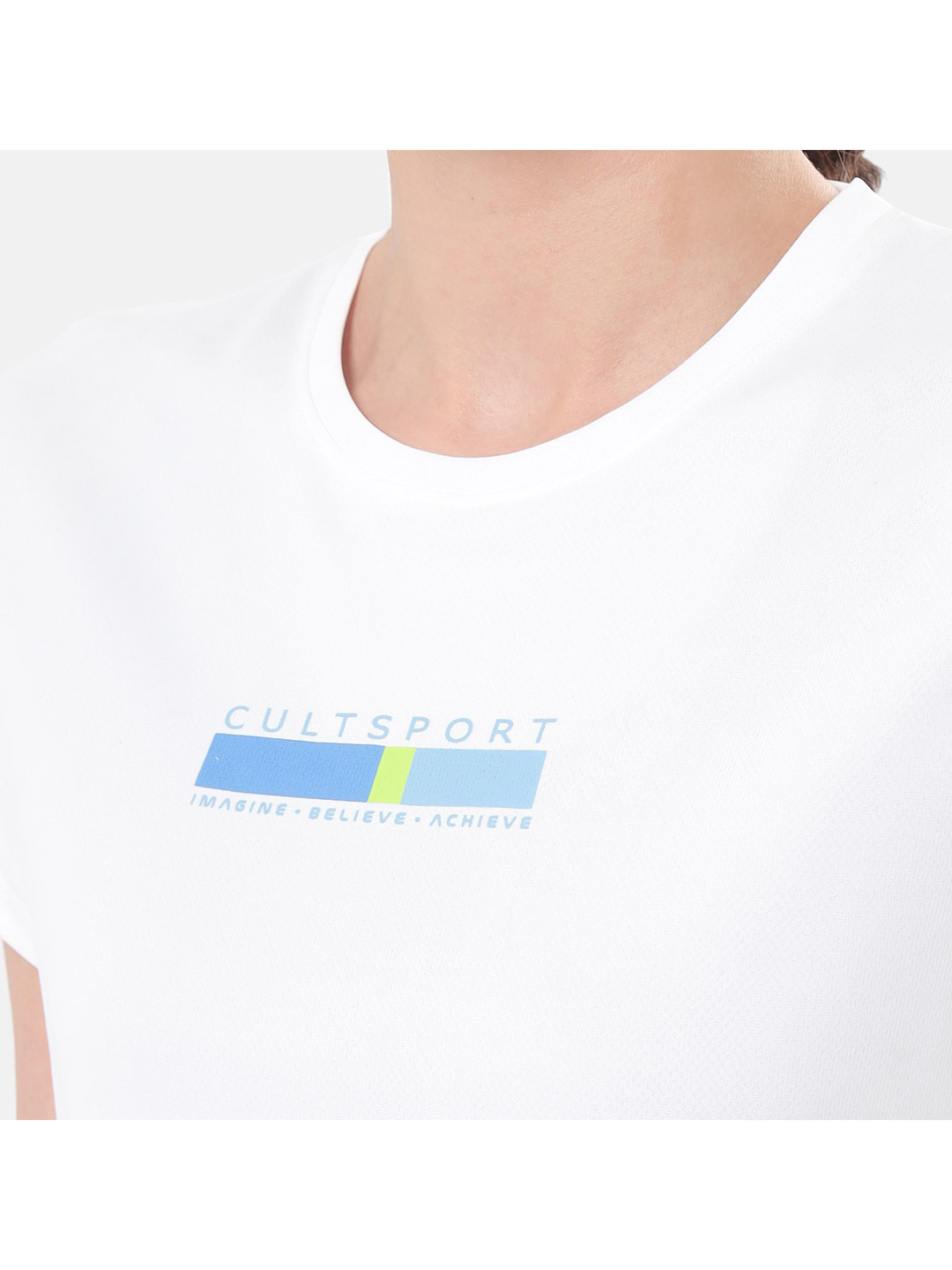 Cultsport One Women White Solid Performance Tshirt with Graphic (5)