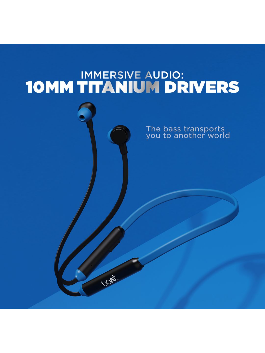 Buy 103 Wireless Blue InEar With Mic Wireless Neckband From Fancode Shop.
