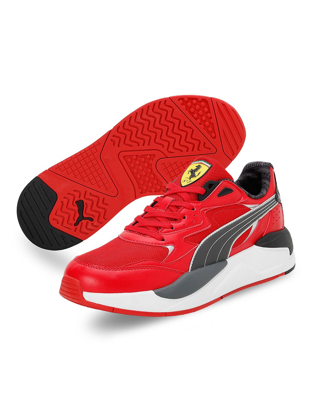 Buy Unisex Red and Black Ferrari X-Ray Speed Sports Shoes From Fancode ...