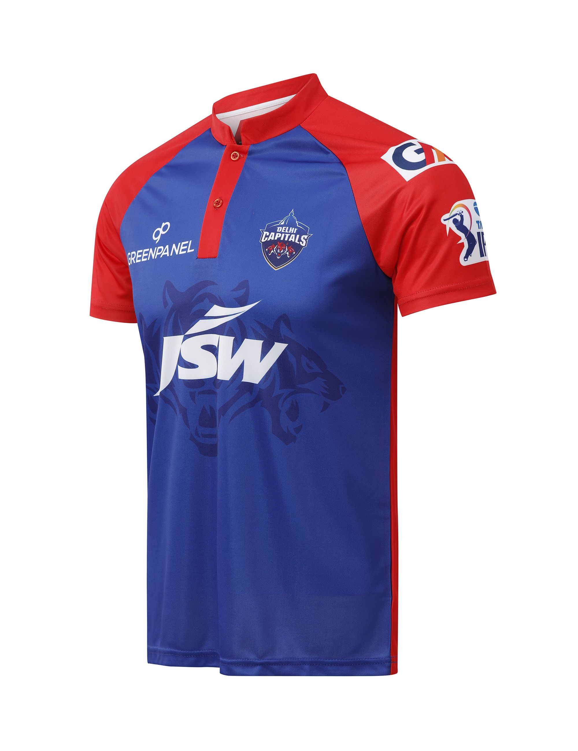 Buy ACTIVE DC Replica Jersey Half Sleeve Henley Red&R.Blue S From ...
