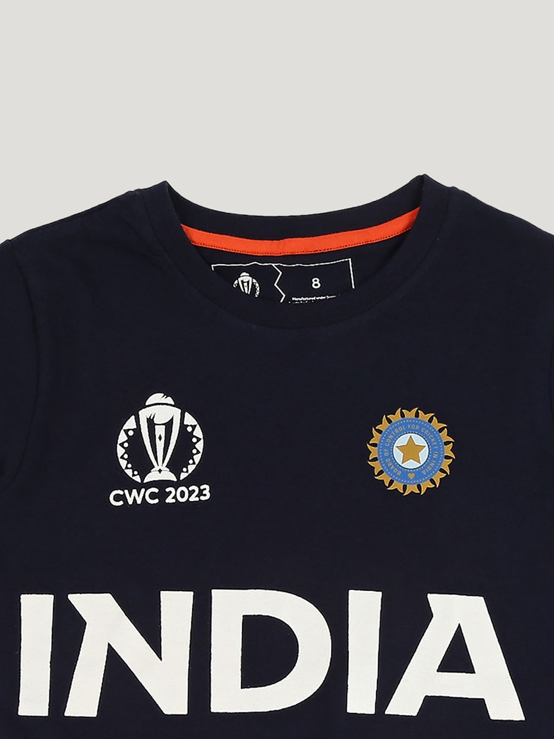 Buy Official ICC CWC-23 Kids Boys Navy Blue Graphic Printed Half ...