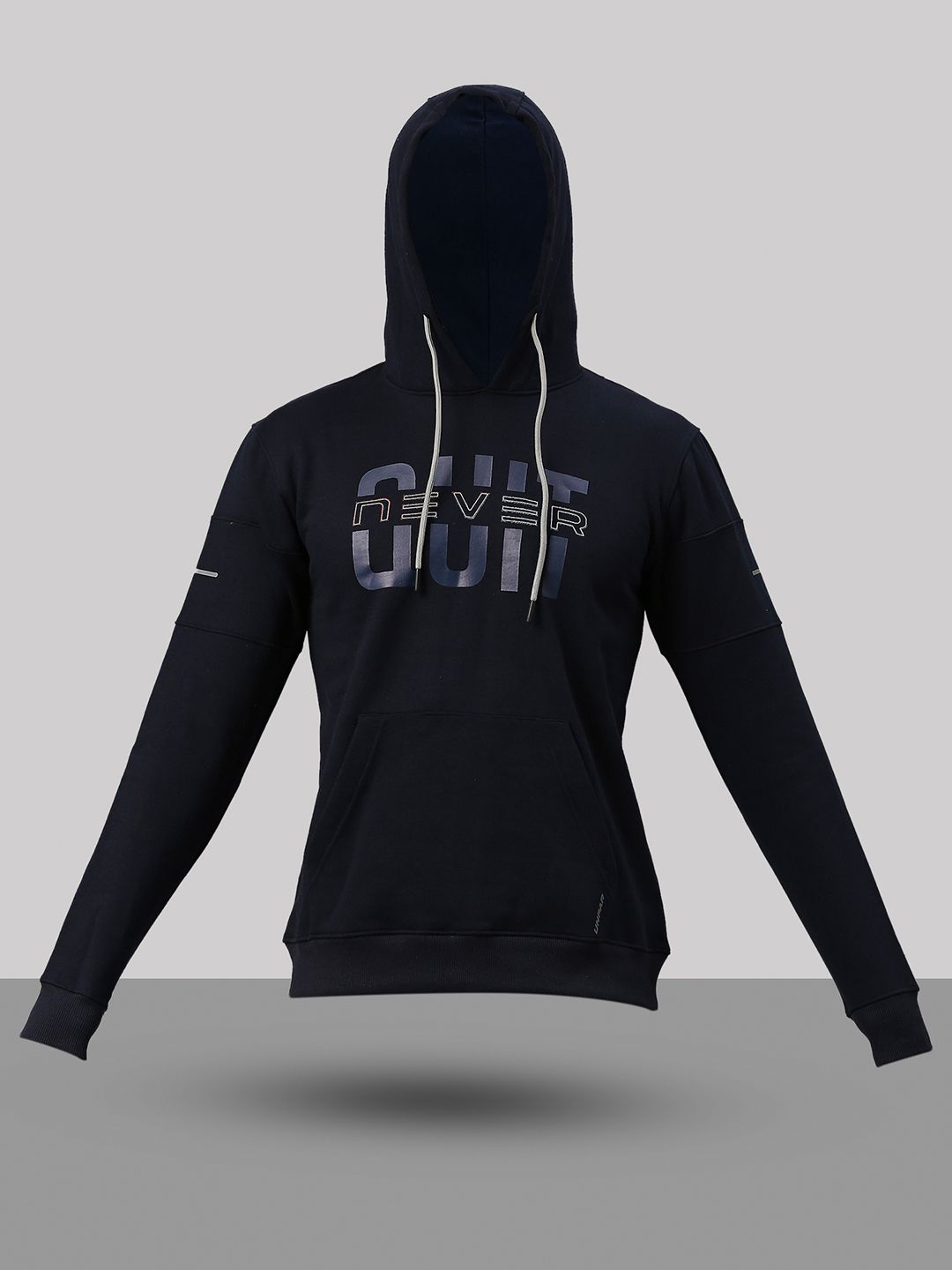 Buy Men Navy Blue Solid Long Sleeves Hooded Sweatshirts