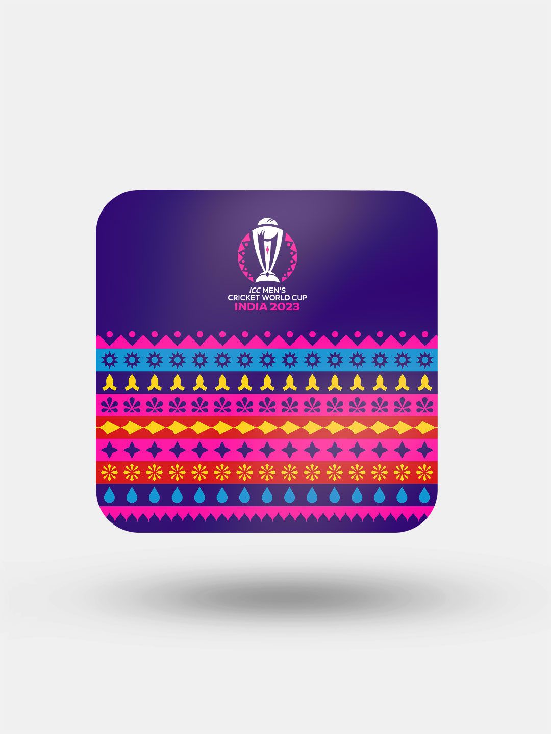 Official ICC CWC-23 Square Coasters-(Pack of 4)