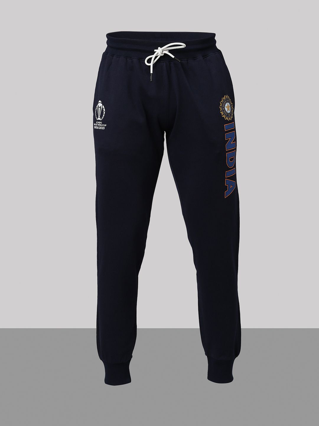 Buy Official ICC CWC-23 Men Navy Blue Solid Jogger from FanCode Shop.