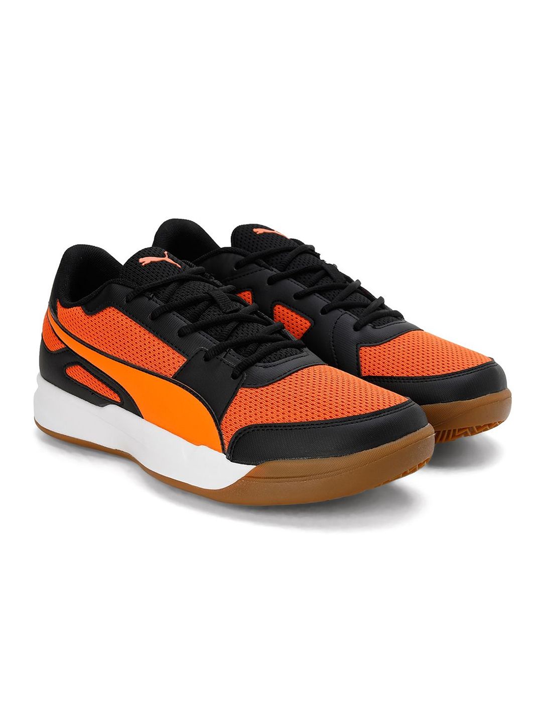 Buy Unisex Black & Orange Deuce Indoor Sports Shoes From Fancode Shop.