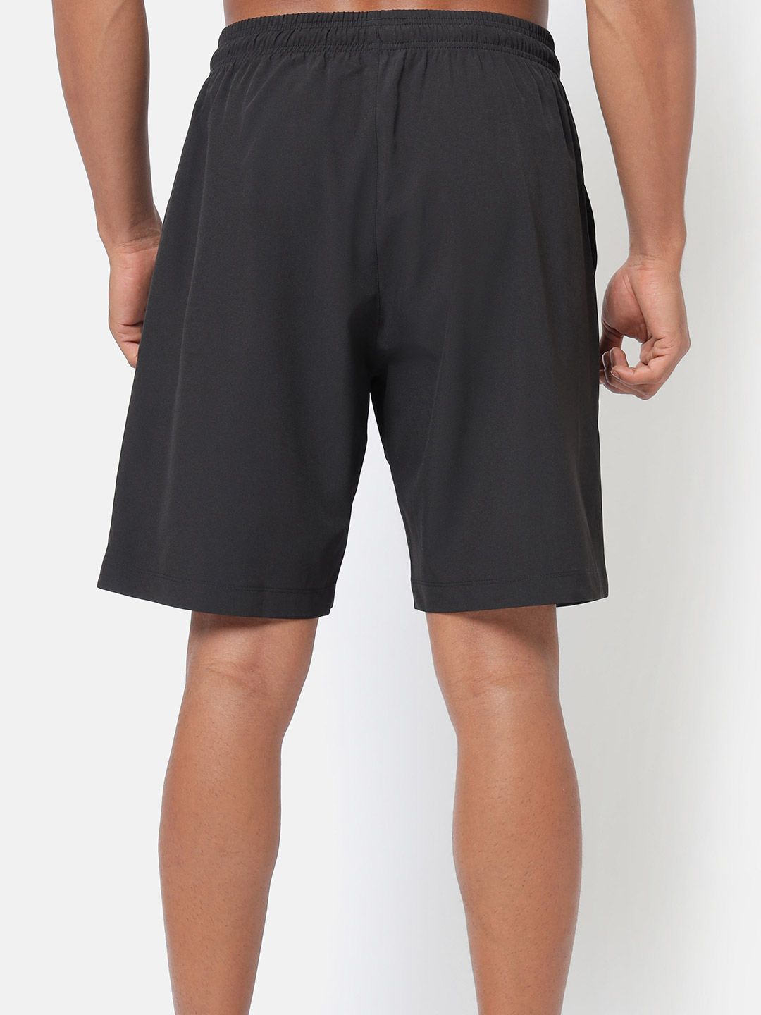 Buy Men Black Active Shorts with Minimal Graphic From Fancode Shop.