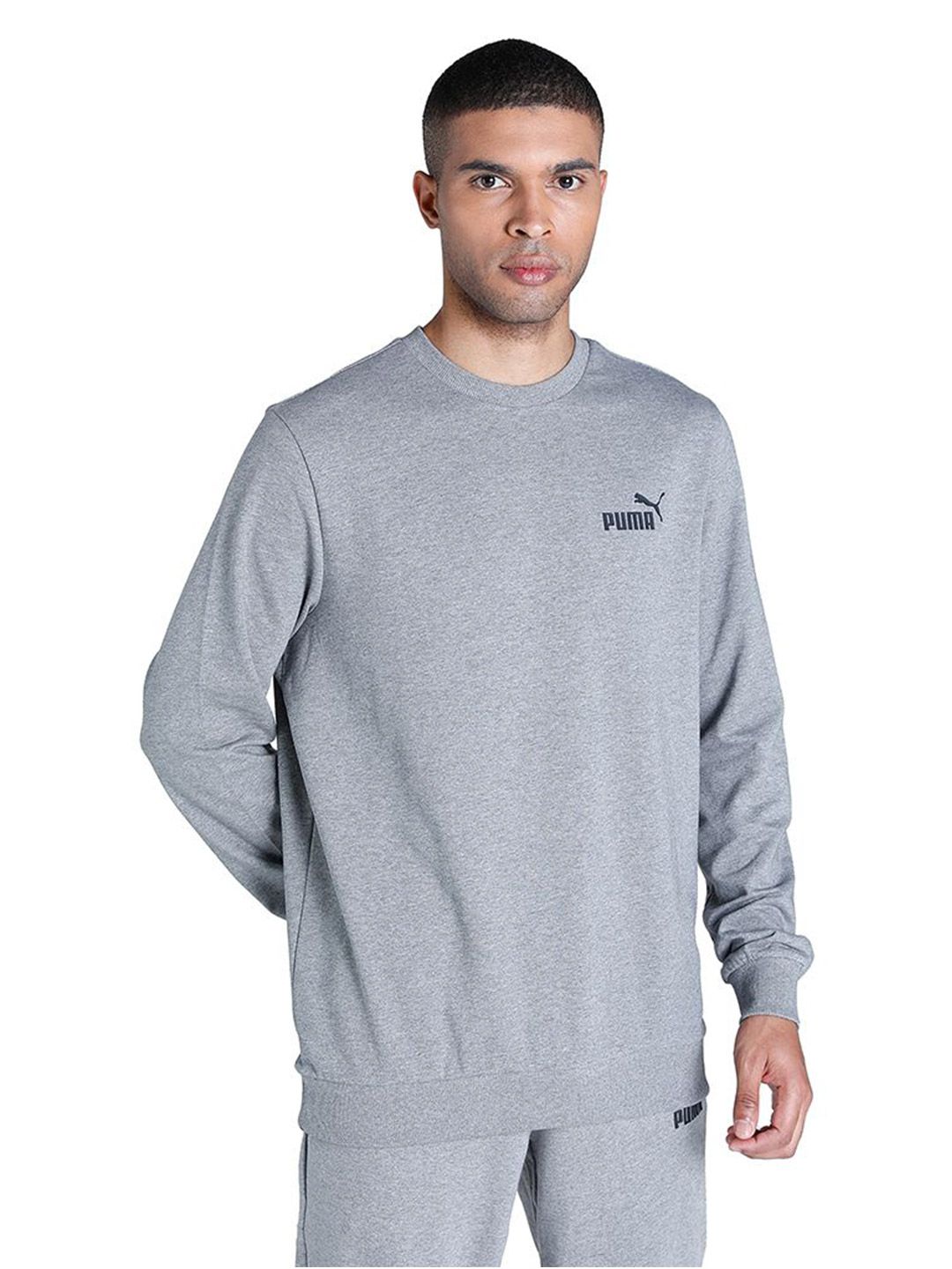 Buy Men Medium Logo Essentials Gray Fit From T-Shirt Printed Heather Regular Fancode