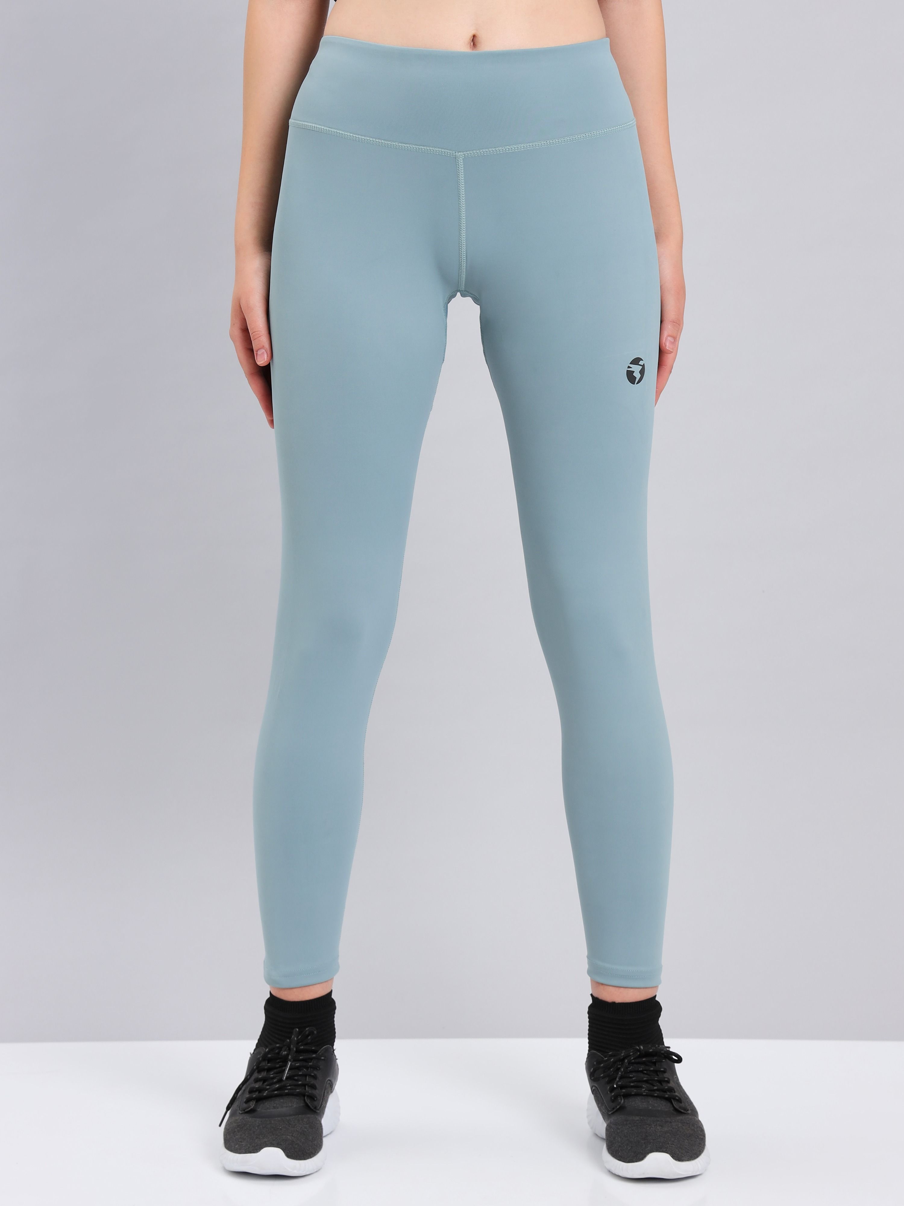 Women's Blue Polyester Solid Activewear Legging