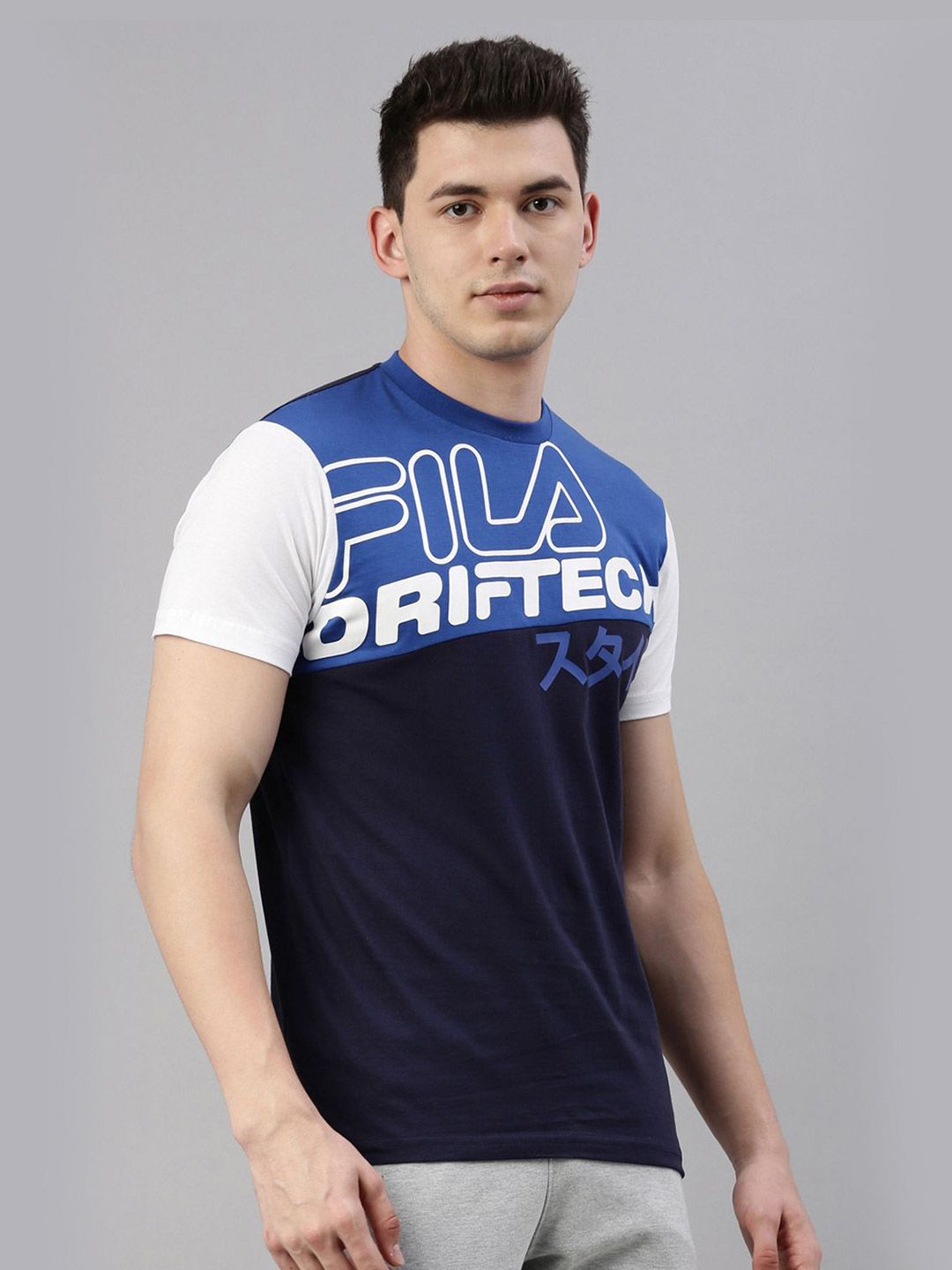 Buy Men Mattes Blue Solid Round Neck Pure Cotton T-Shirt From Fancode Shop.