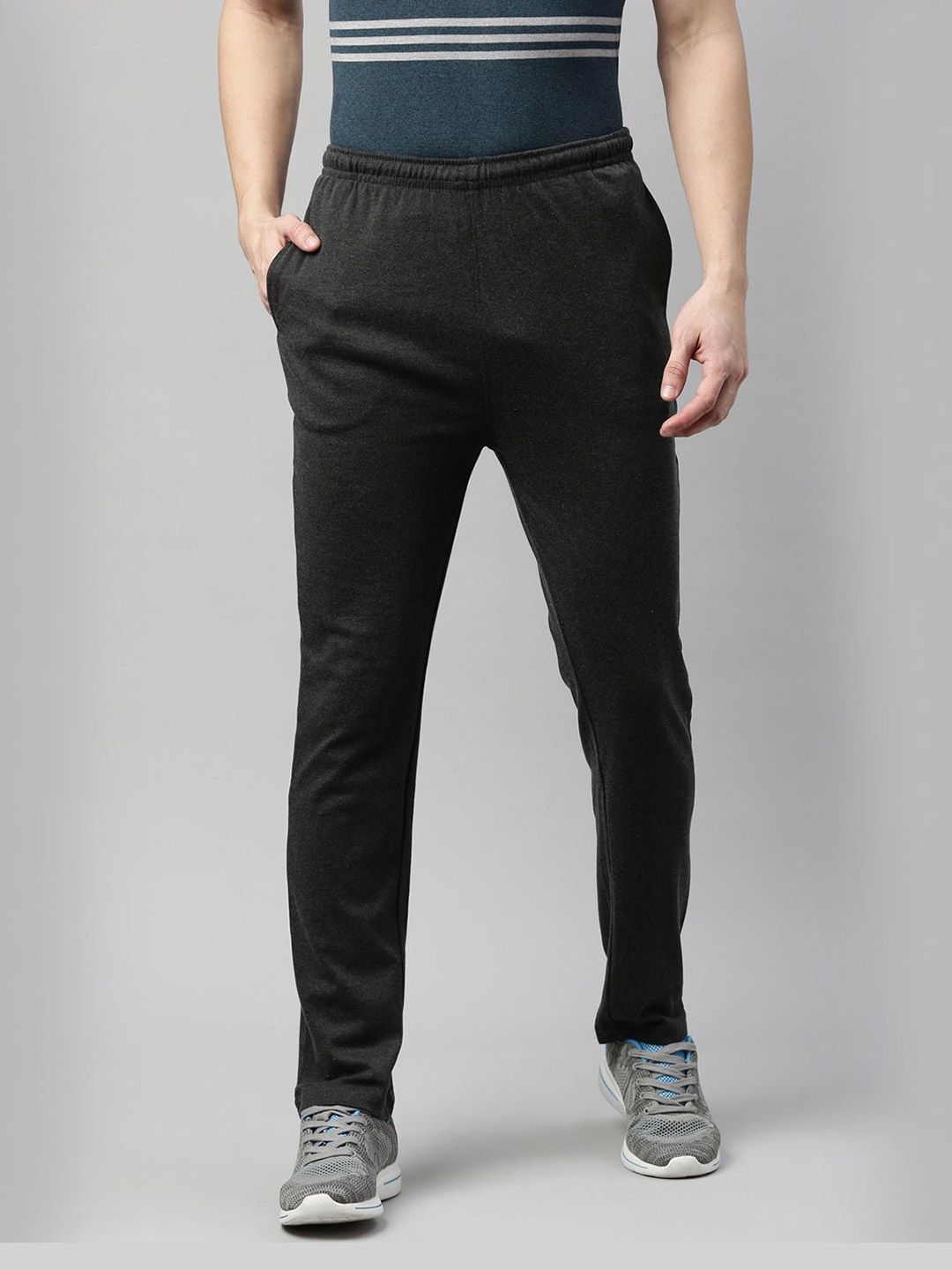 Buy Men'sCotton Regular Fit Track Pants - Dark Grey
