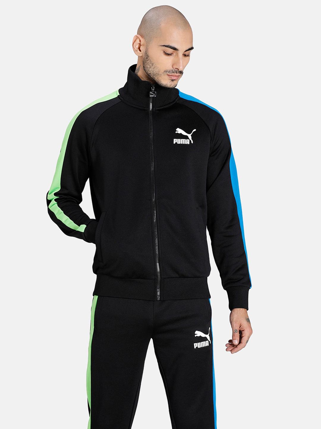 Buy Men Black Blue Iconic T7 Track Jacket From Fancode, 53% OFF