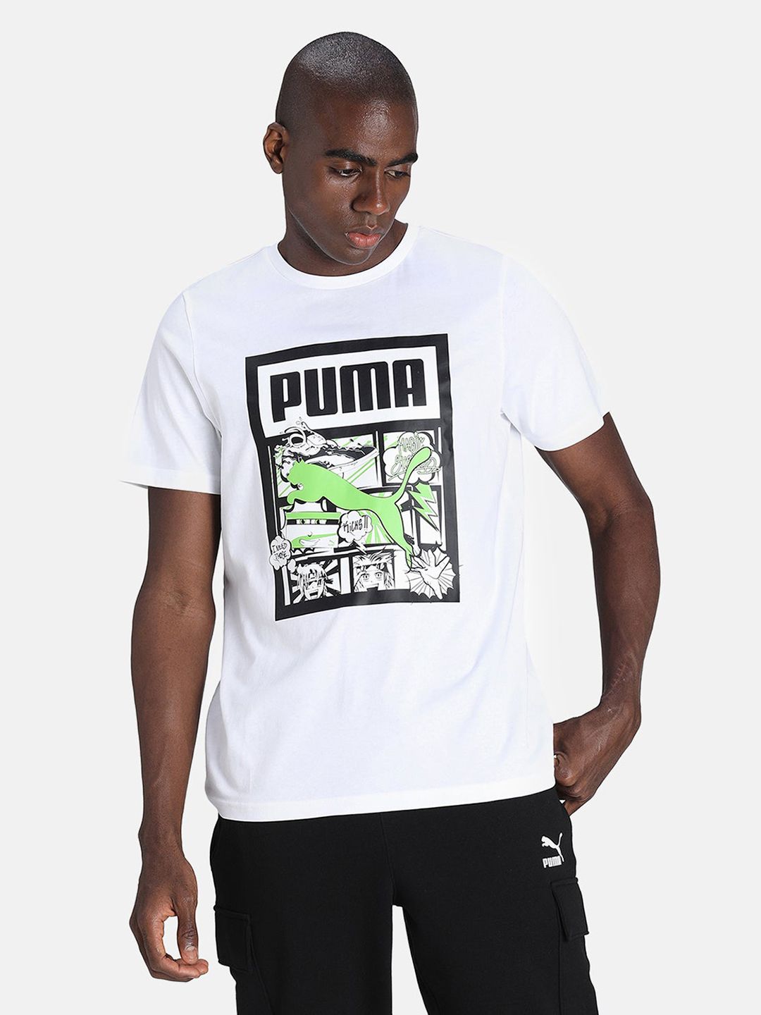 Puma graphic box store logo tee