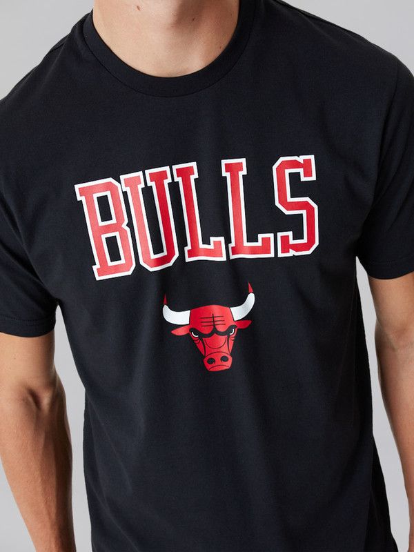 Chicago Bulls NBA Team Logo Mesh Black Oversized T-Shirt