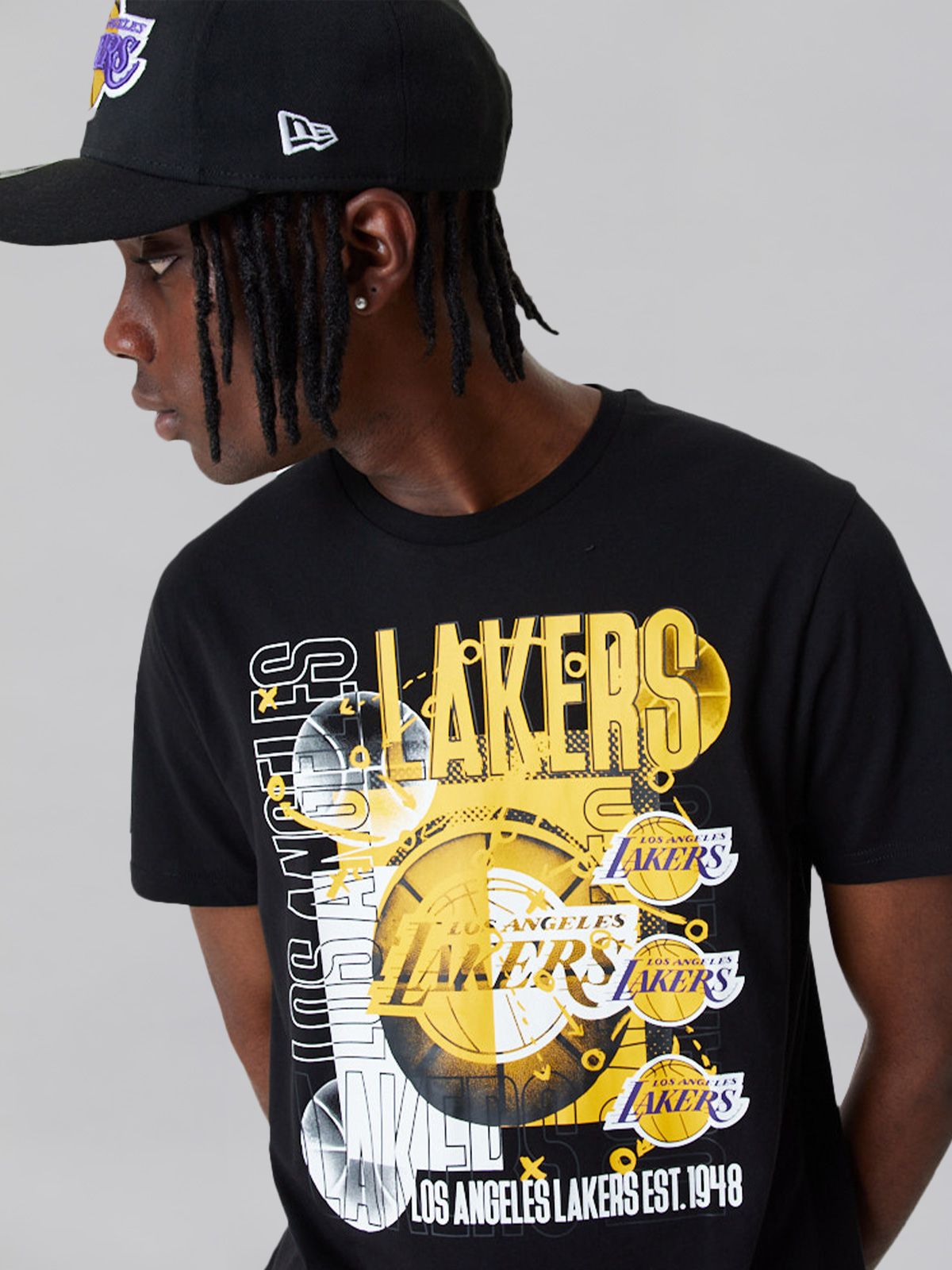 LA Lakers NBA Basketball Graphic Black T-Shirt