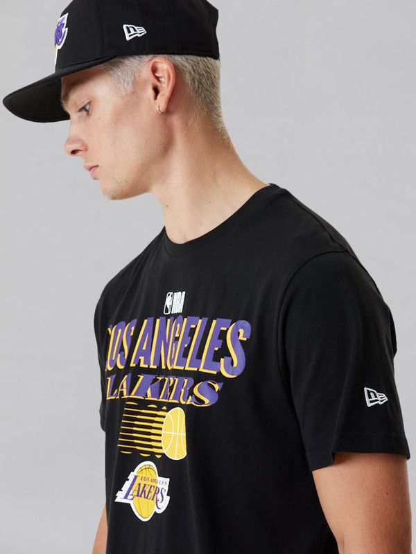 Purple New Era NBA LA Lakers Cut & Sew T-Shirt