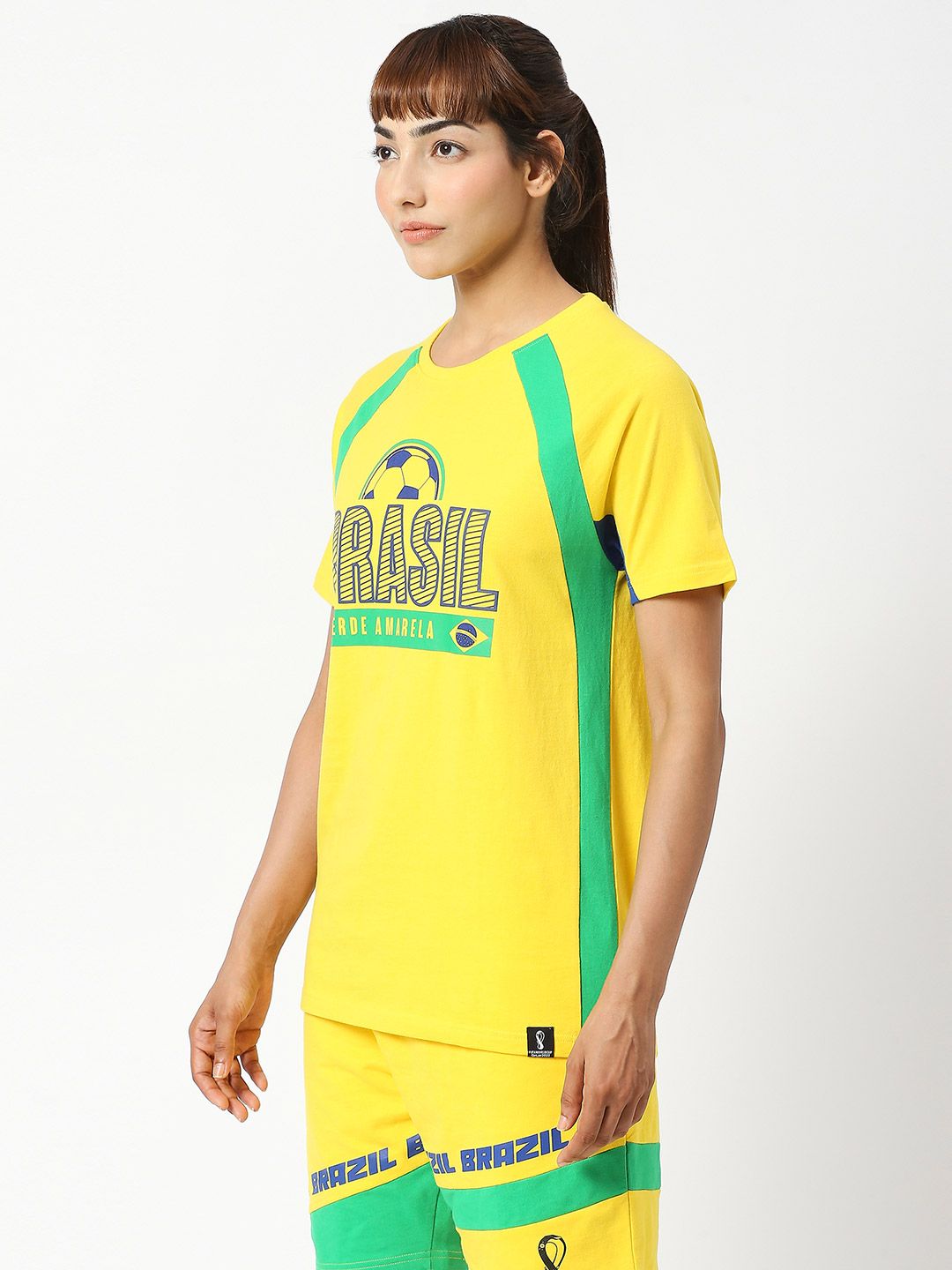 Buy FIFA WC 22 Women Yellow Printed Round Neck Cotton T Shirts From buy-fifa-wc-22-women-yellow-printed-round-neck-cotton-t-shirts-from