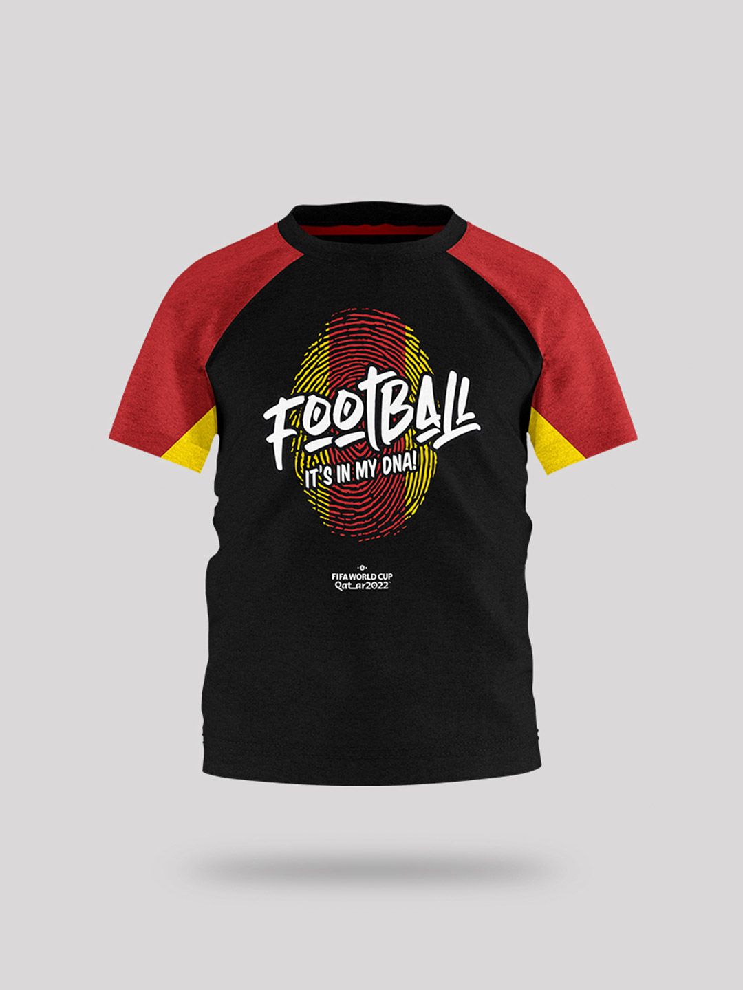 Buy FIFA WC'22 Kids Black & Red Printed Round Neck TShirts From