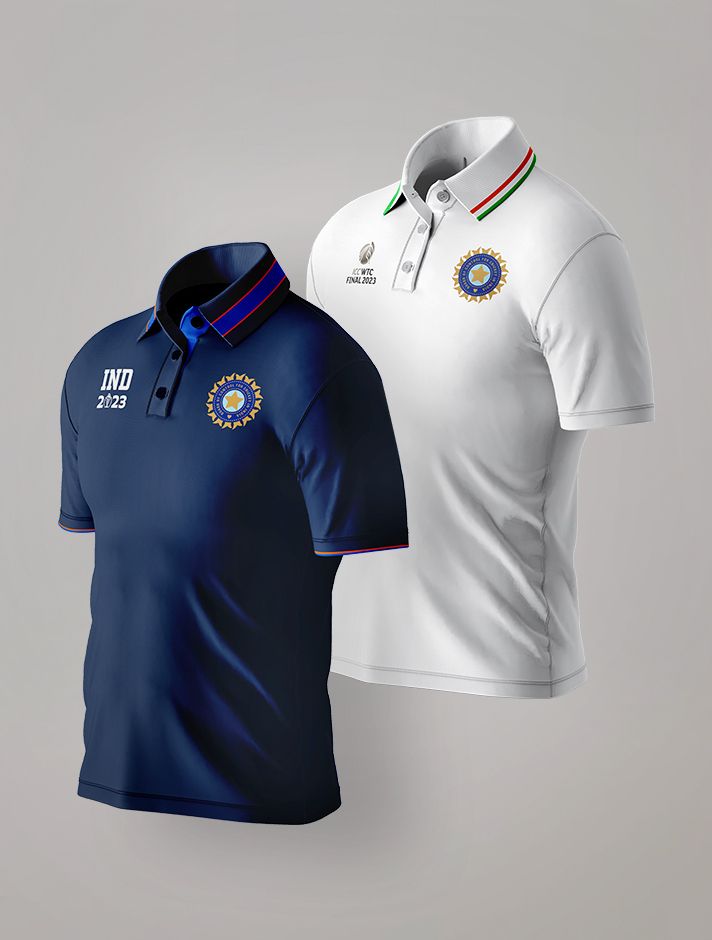 Buy Official ICC CWC 23 Team India T Shirts Pack of 2 from FanCode