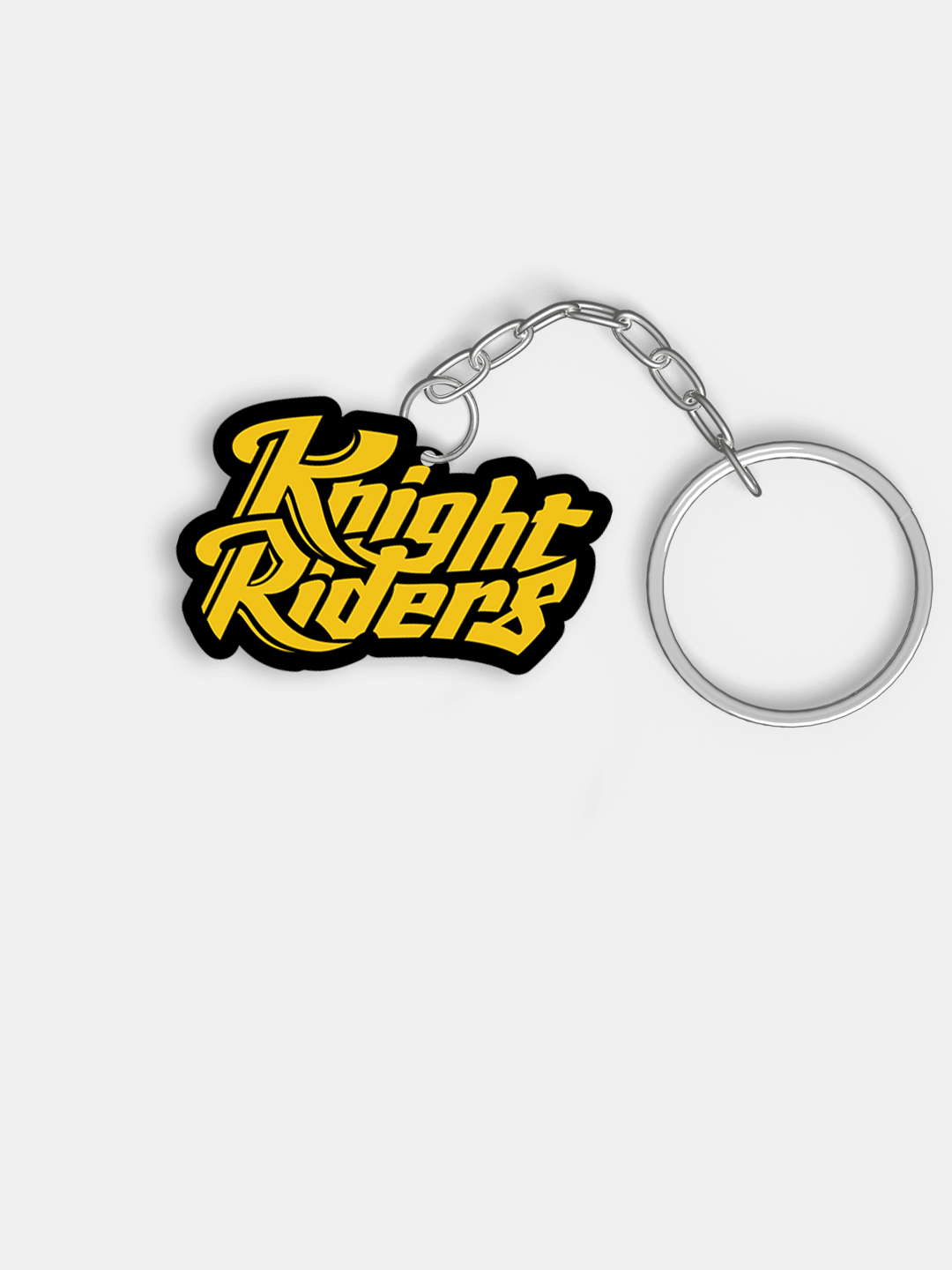 Yellow Digital Print Knight Riders Metal Keychain - (Pack of 1)