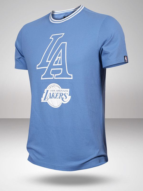 Buy LA Lakers NBA Team Logo Mesh Black Oversized T-Shirt From