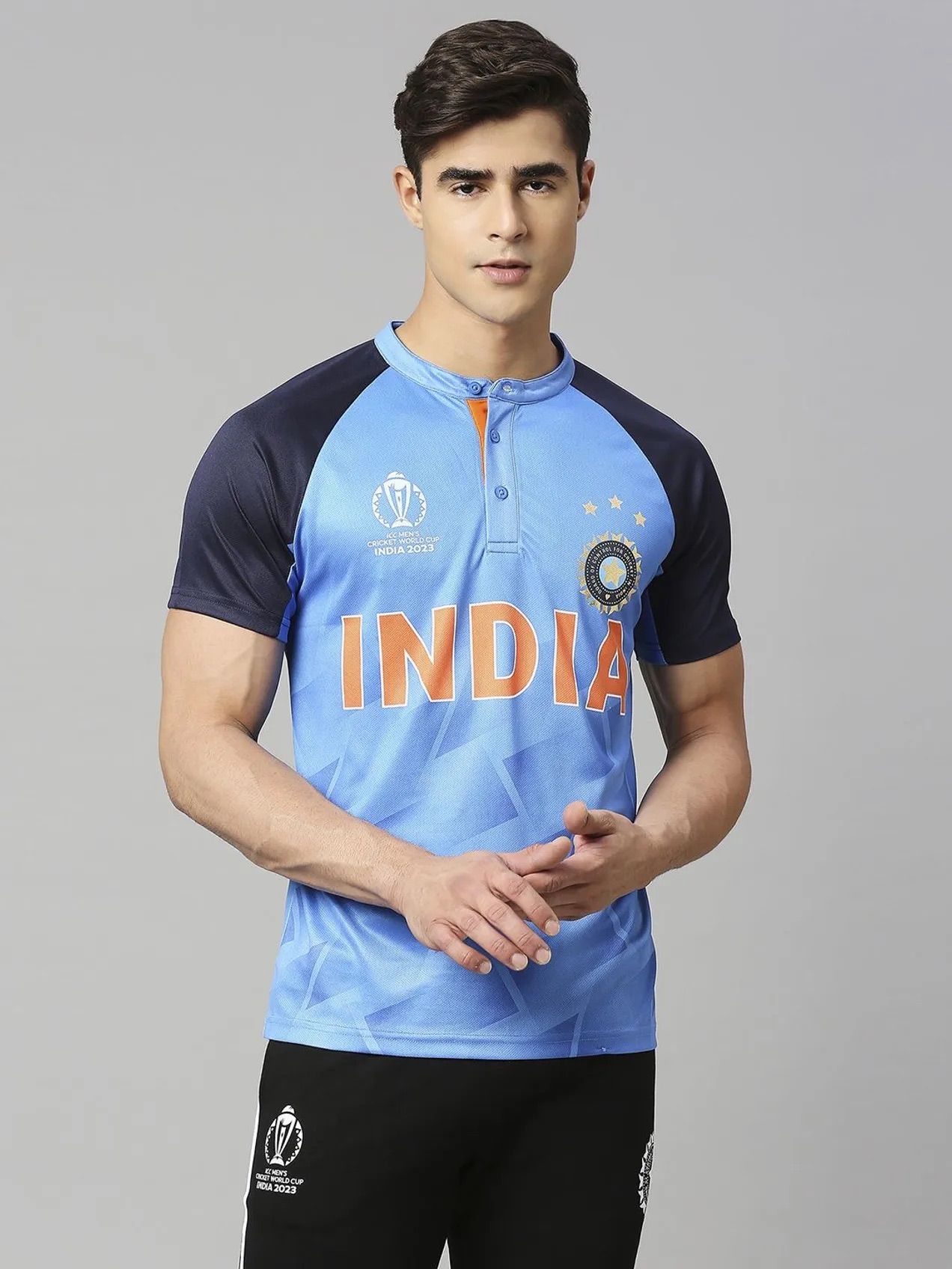 Buy Official ICC CWC-23 Team India Blue Polo Collar T-Shirt - Pack of 2 ...