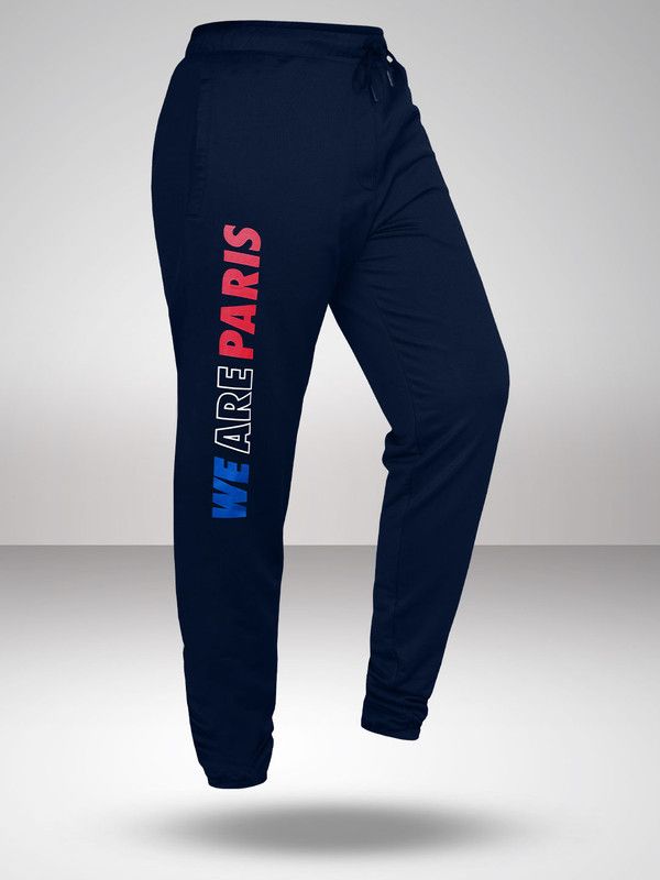 Men Navy Blue Printed Regular Fit Joggers