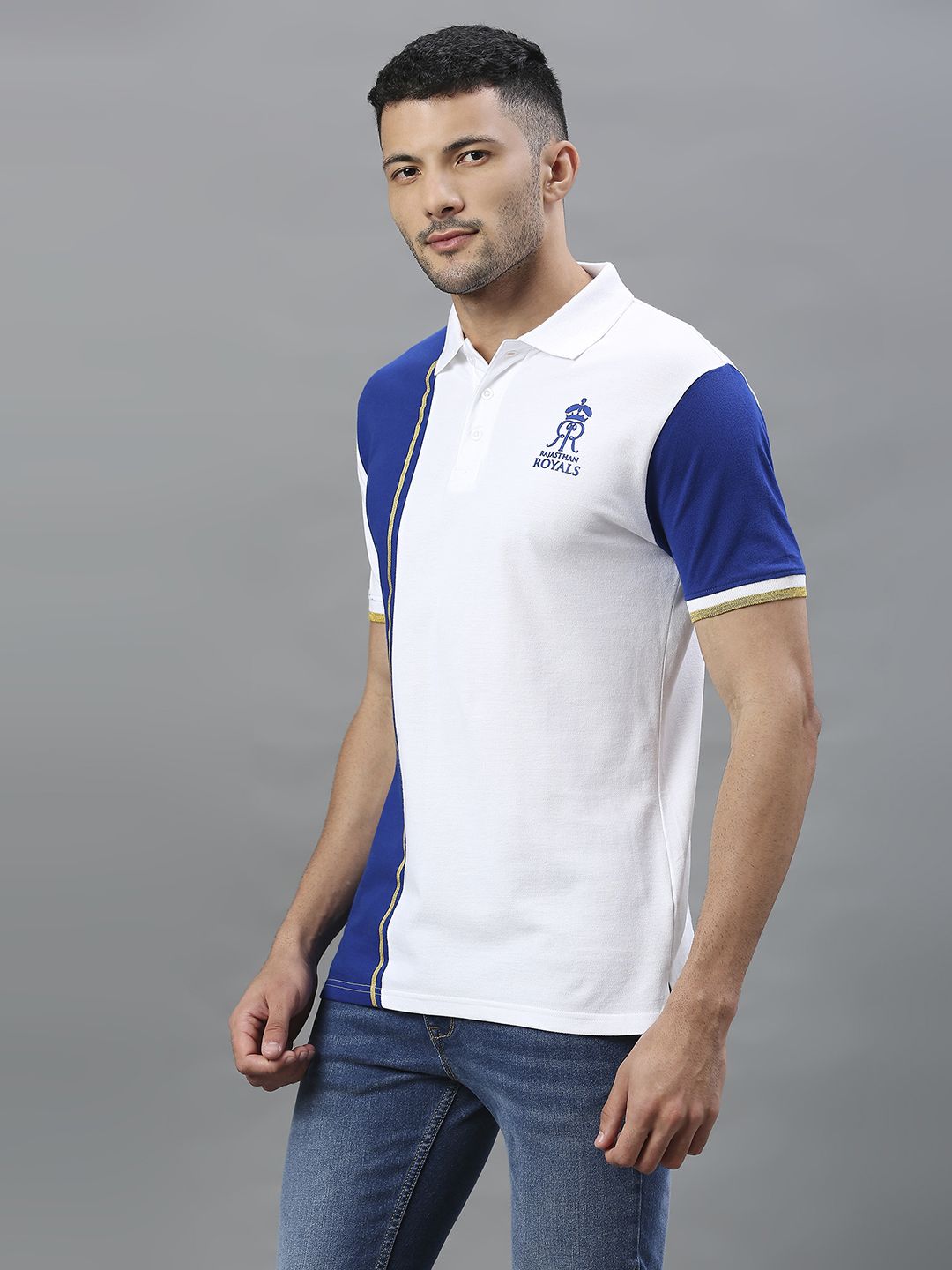 Buy Men White Printed Polo Collar Polos From Fancode Shop.