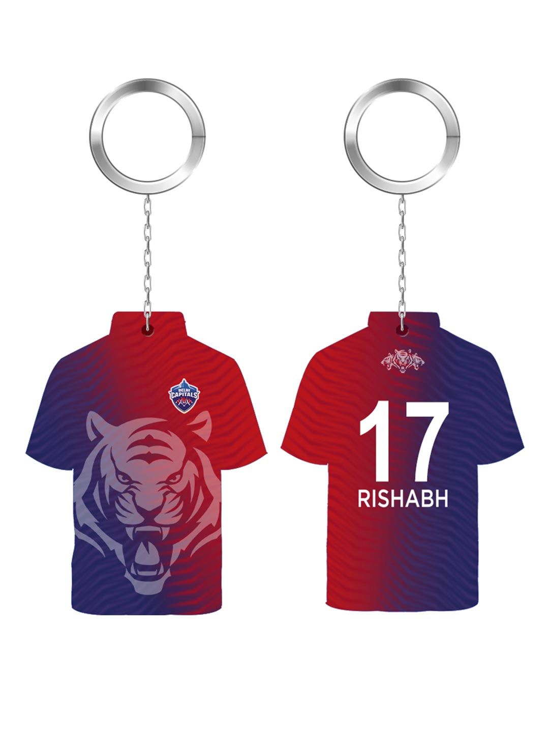 Delhi Capitals Blue Printed DC Logo and Rishabh Acrylic Keychain - Pack of 2 (5)