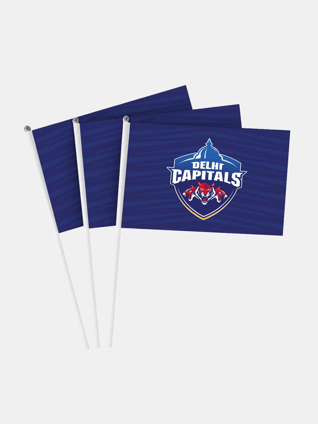 Delhi Capitals Blue Printed Hand Held Polyester Mini Flags with Plastic Stick - Pack of 1 (1)
