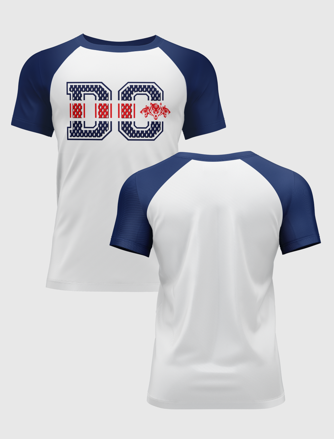 Delhi Capitals Boys White and Navy Blue Colourblocked Half Sleeves Round Neck Cotton T-Shirt (2)
