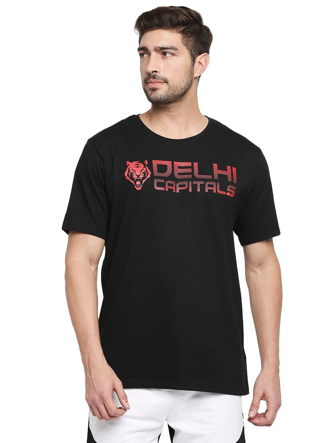 Delhi Capitals DC Black Regular Fit T-Shirt (1)