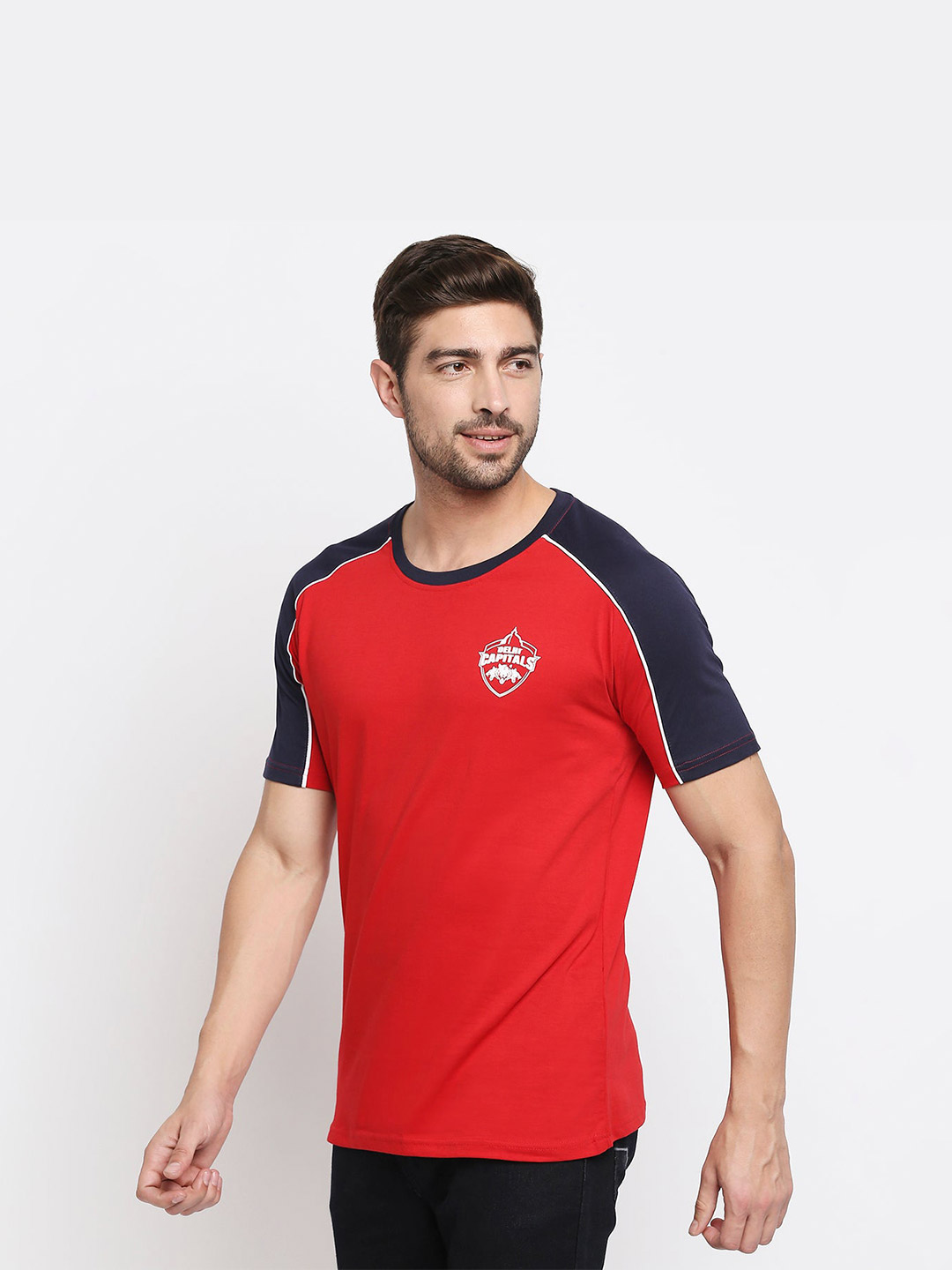 Delhi Capitals DC Men's Classic Regular Fit Red Logo T-Shirt (3)