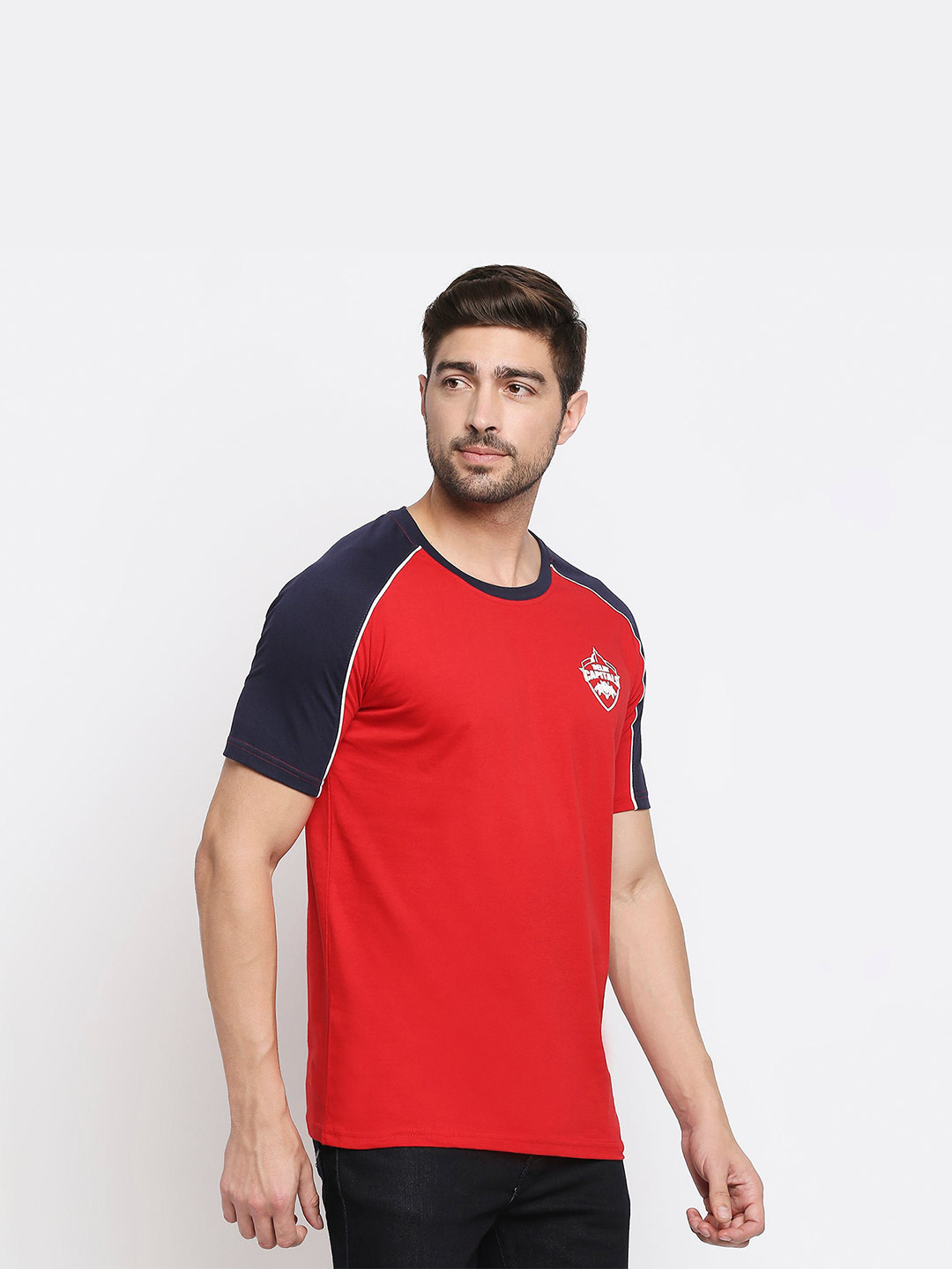 Delhi Capitals DC Men's Classic Regular Fit Red Logo T-Shirt (4)